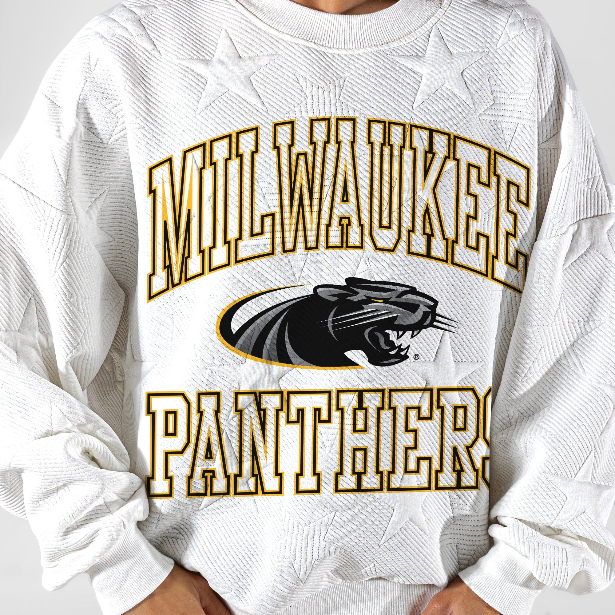 UW-MILWAUKEE PANTHERS BIG PLAY ENERGY EMBOSSED STAR CREWNECK