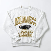 UW-MILWAUKEE PANTHERS BIG PLAY ENERGY EMBOSSED STAR CREWNECK