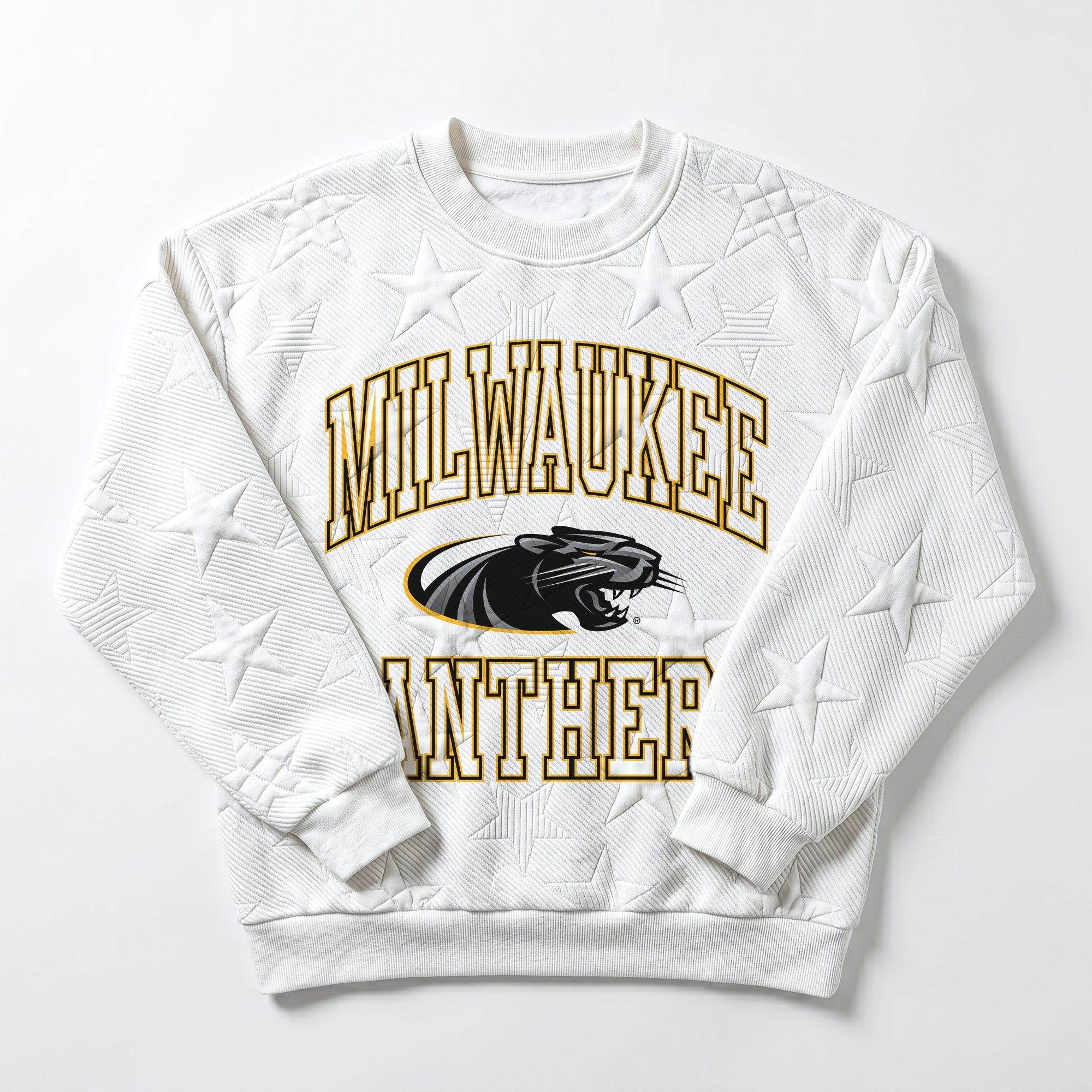 UW-MILWAUKEE PANTHERS BIG PLAY ENERGY EMBOSSED STAR CREWNECK