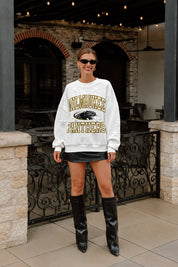 UW-MILWAUKEE PANTHERS BIG PLAY ENERGY EMBOSSED STAR CREWNECK