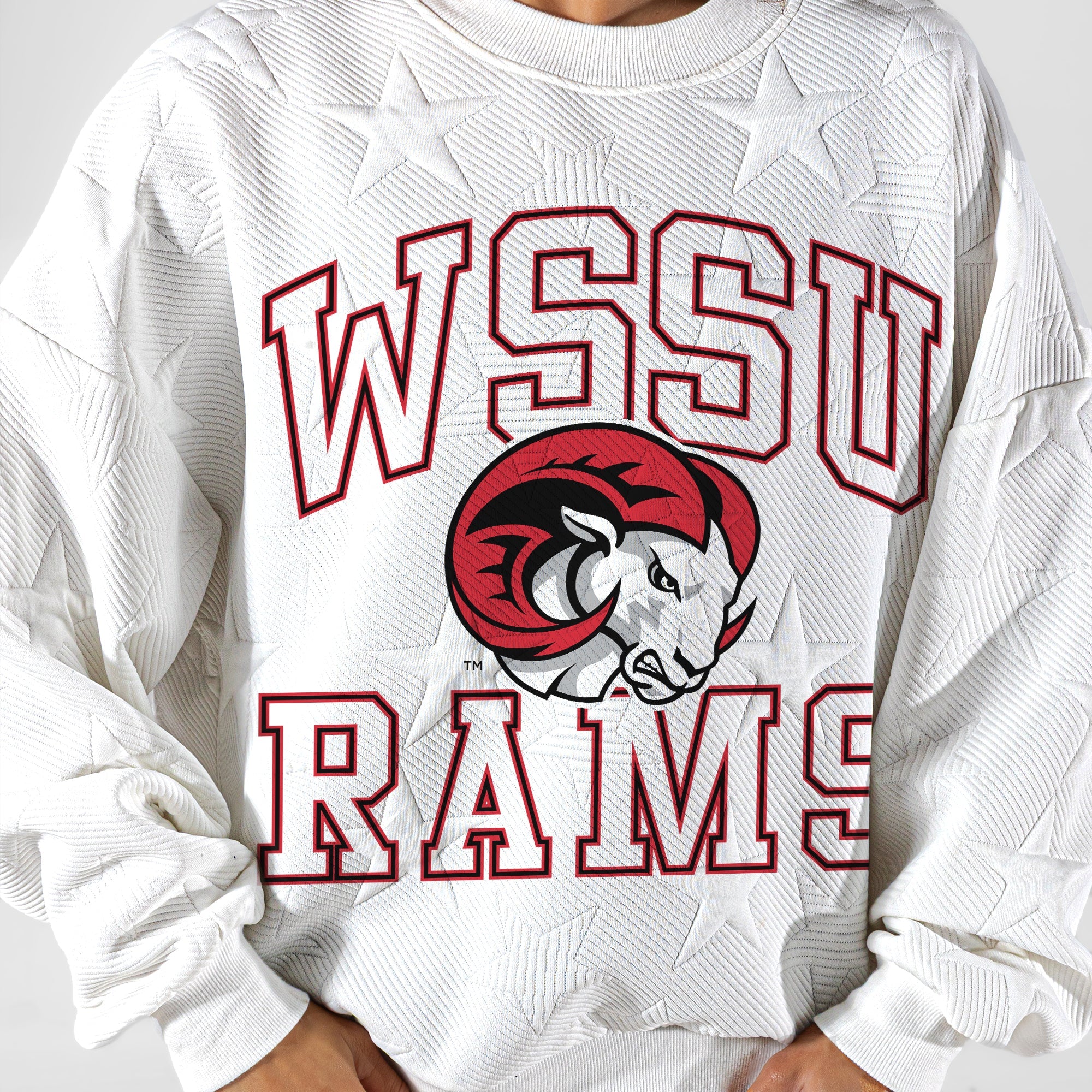 WINSTON-SALEM STATE RAMS BIG PLAY ENERGY EMBOSSED STAR CREWNECK