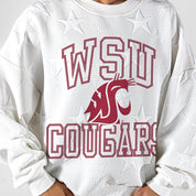 WASHINGTON STATE COUGARS BIG PLAY ENERGY EMBOSSED STAR CREWNECK