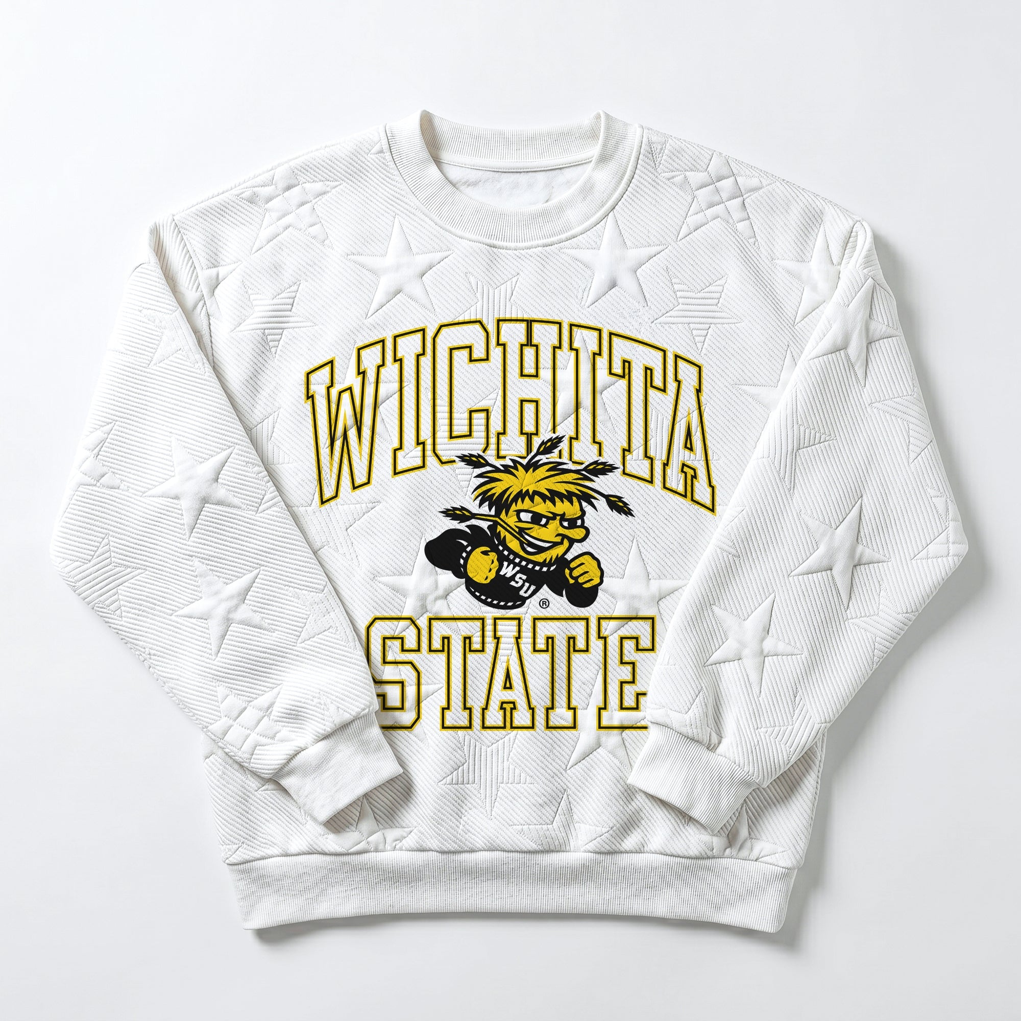 WICHITA STATE SHOCKERS BIG PLAY ENERGY EMBOSSED STAR CREWNECK