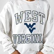 WEST VIRGINIA MOUNTAINEERS BIG PLAY ENERGY EMBOSSED STAR CREWNECK