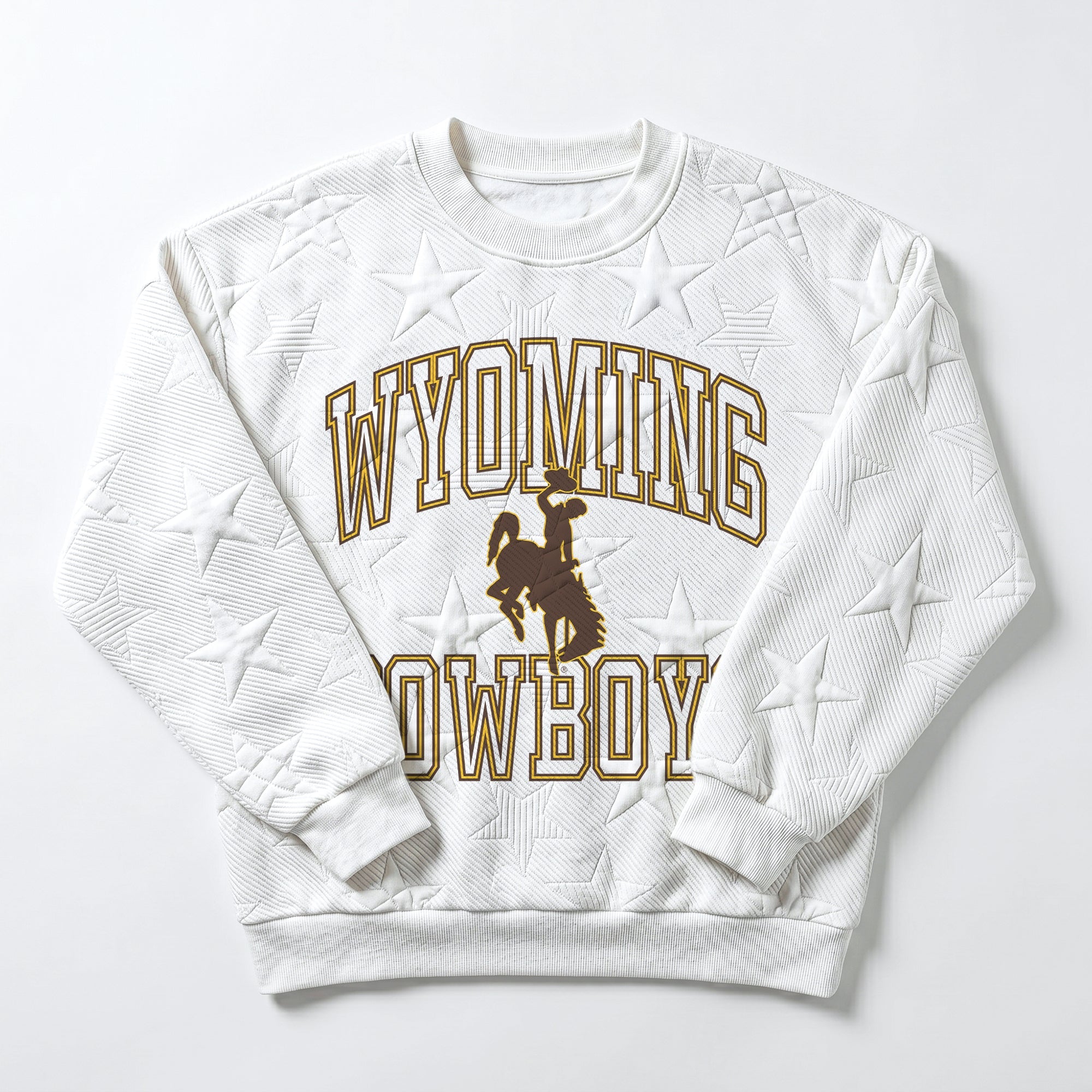 WYOMING COWBOYS BIG PLAY ENERGY EMBOSSED STAR CREWNECK