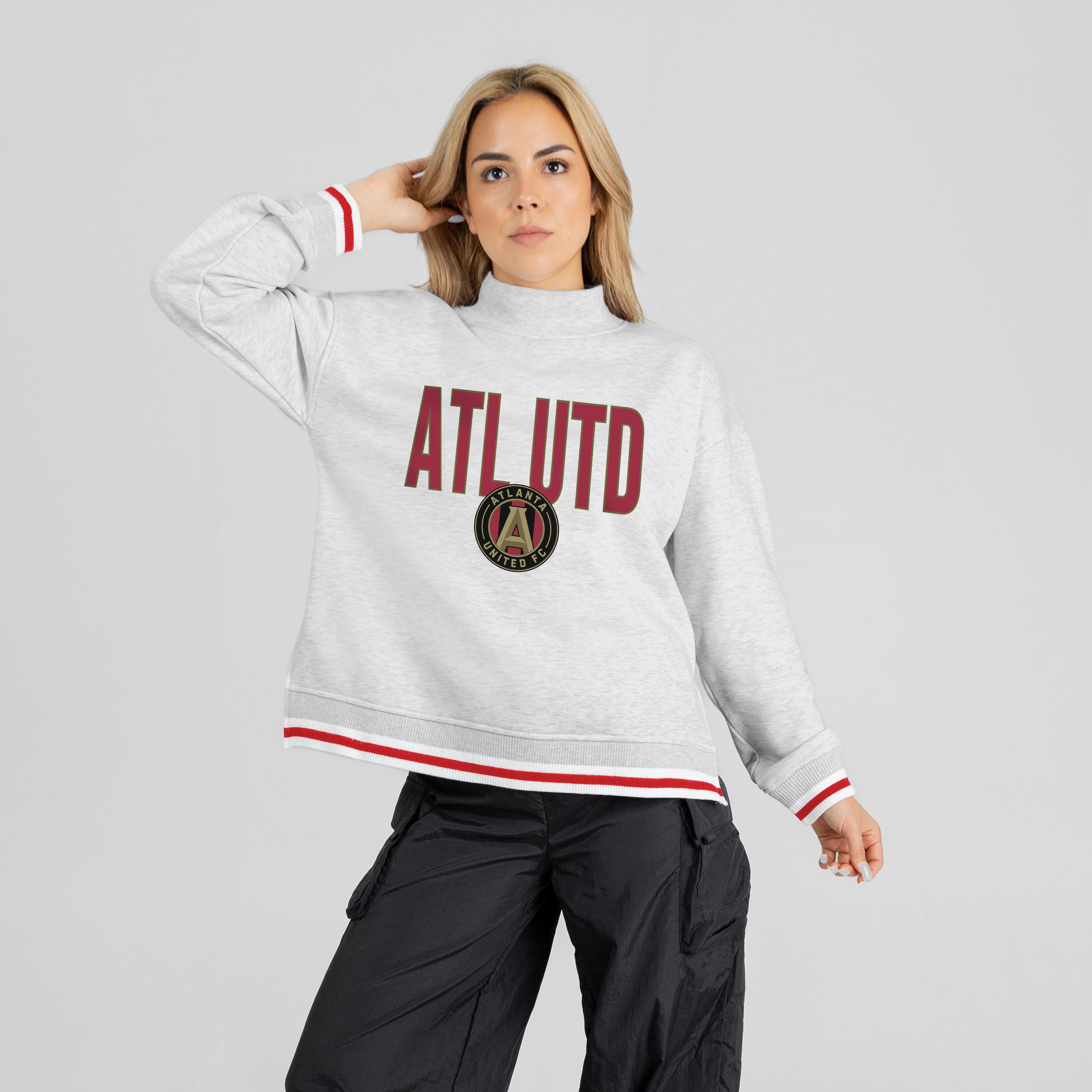 ATLANTA UNITED FC RALLY POINT CONTRAST MOCKNECK PULLOVER