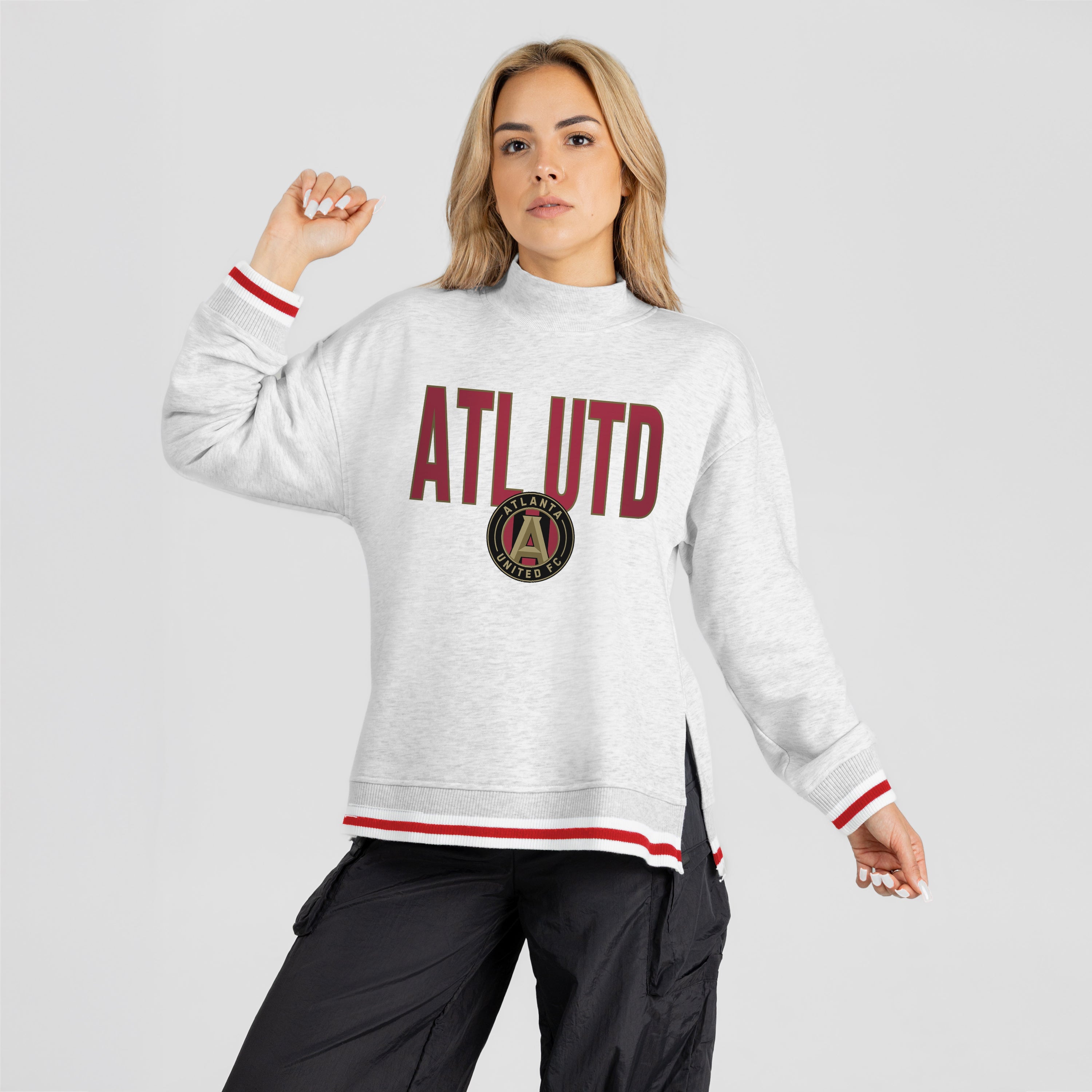 ATLANTA UNITED FC RALLY POINT CONTRAST MOCKNECK PULLOVER