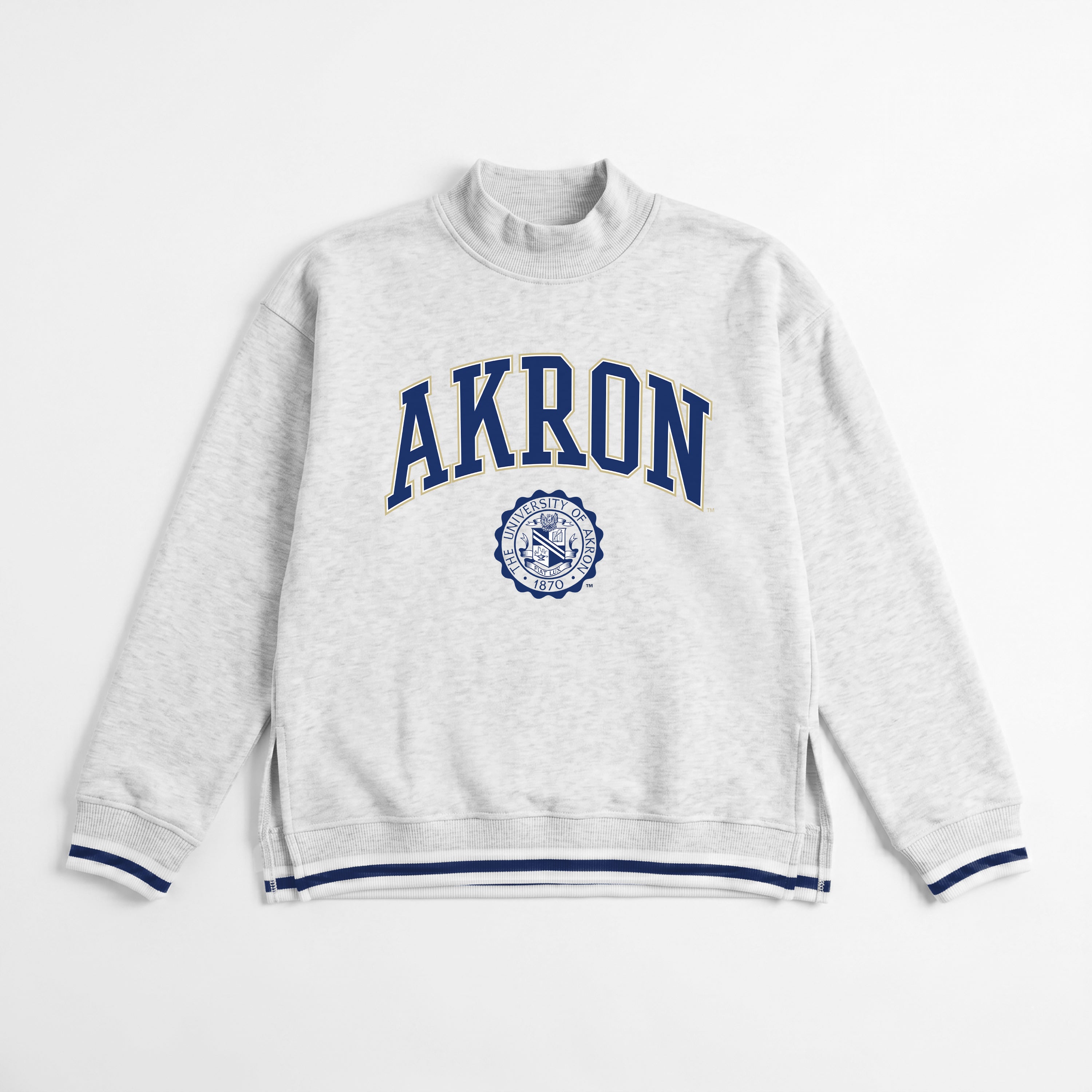 AKRON ZIPS RALLY POINT CONTRAST MOCKNECK PULLOVER