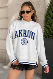 AKRON ZIPS RALLY POINT CONTRAST MOCKNECK PULLOVER