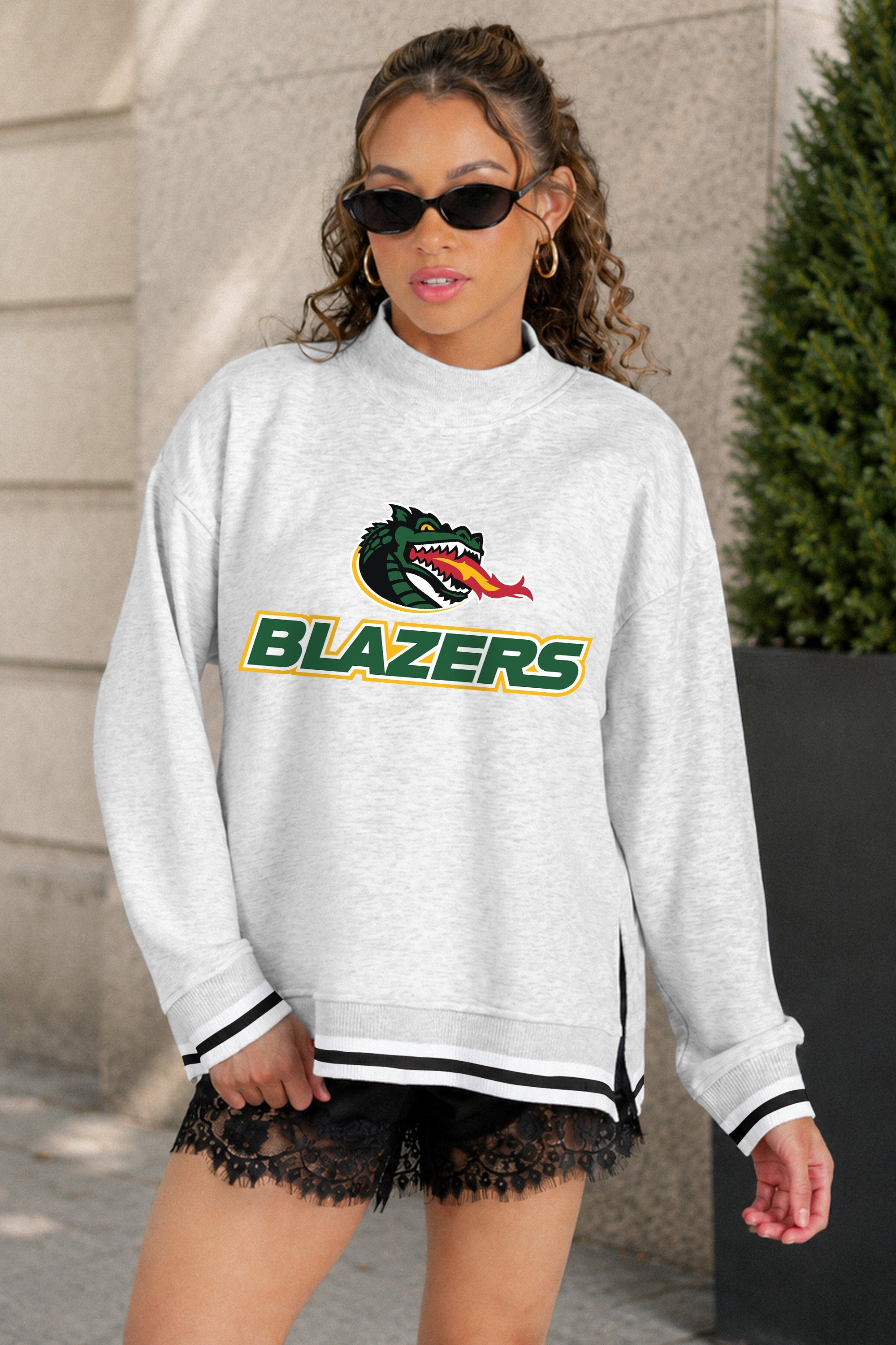 ALABAMA AT BIRMINGHAM BLAZERS RALLY POINT CONTRAST MOCKNECK PULLOVER