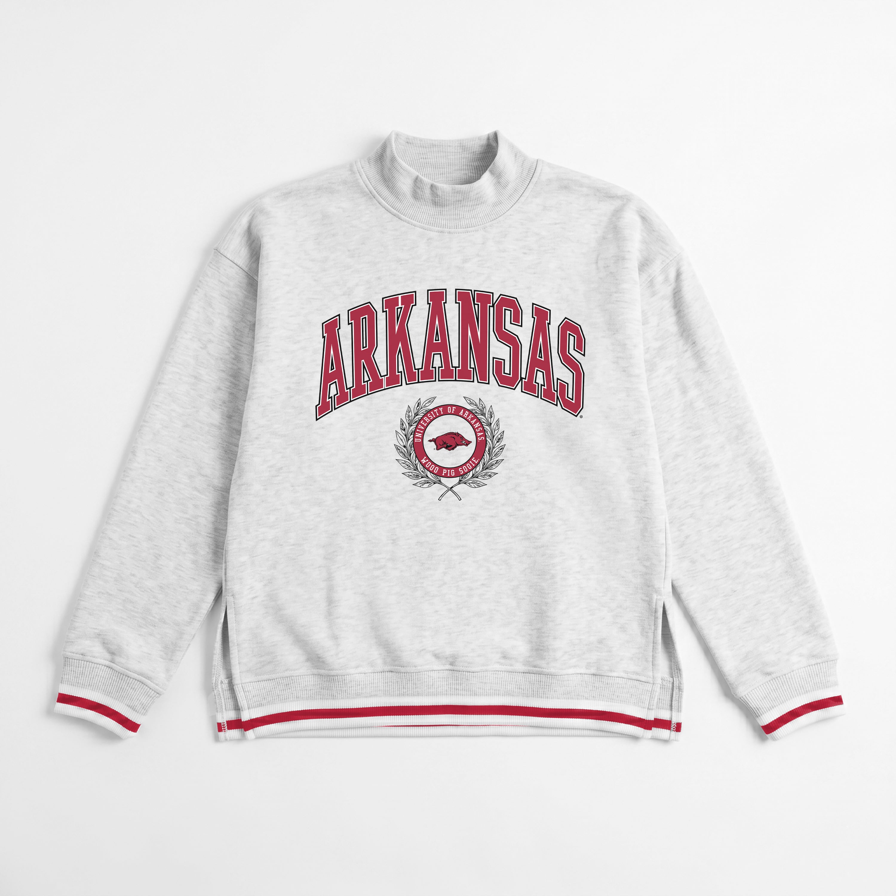 ARKANSAS RAZORBACKS RALLY POINT CONTRAST MOCKNECK PULLOVER