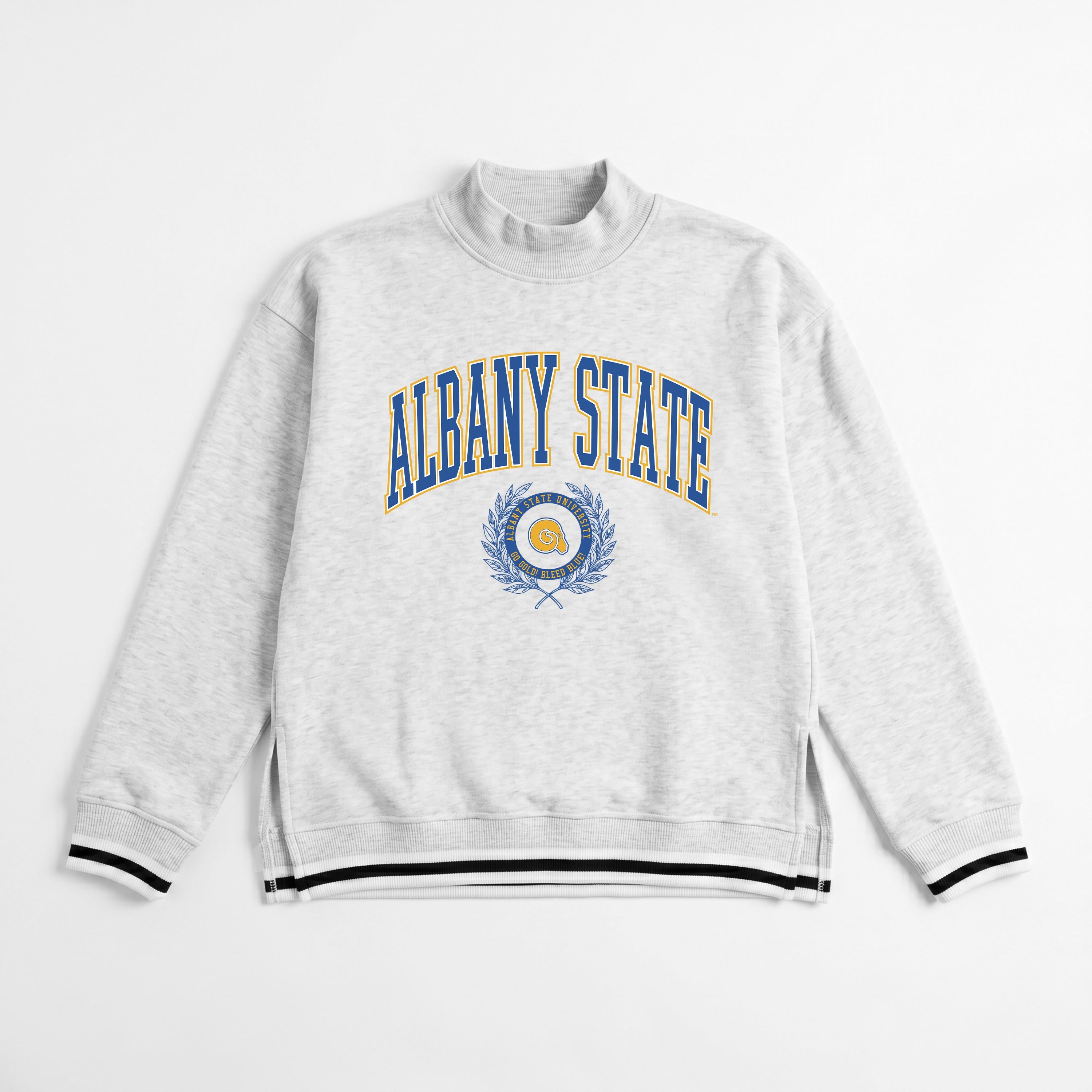 ALBANY STATE GOLDEN RAMS RALLY POINT CONTRAST MOCKNECK PULLOVER