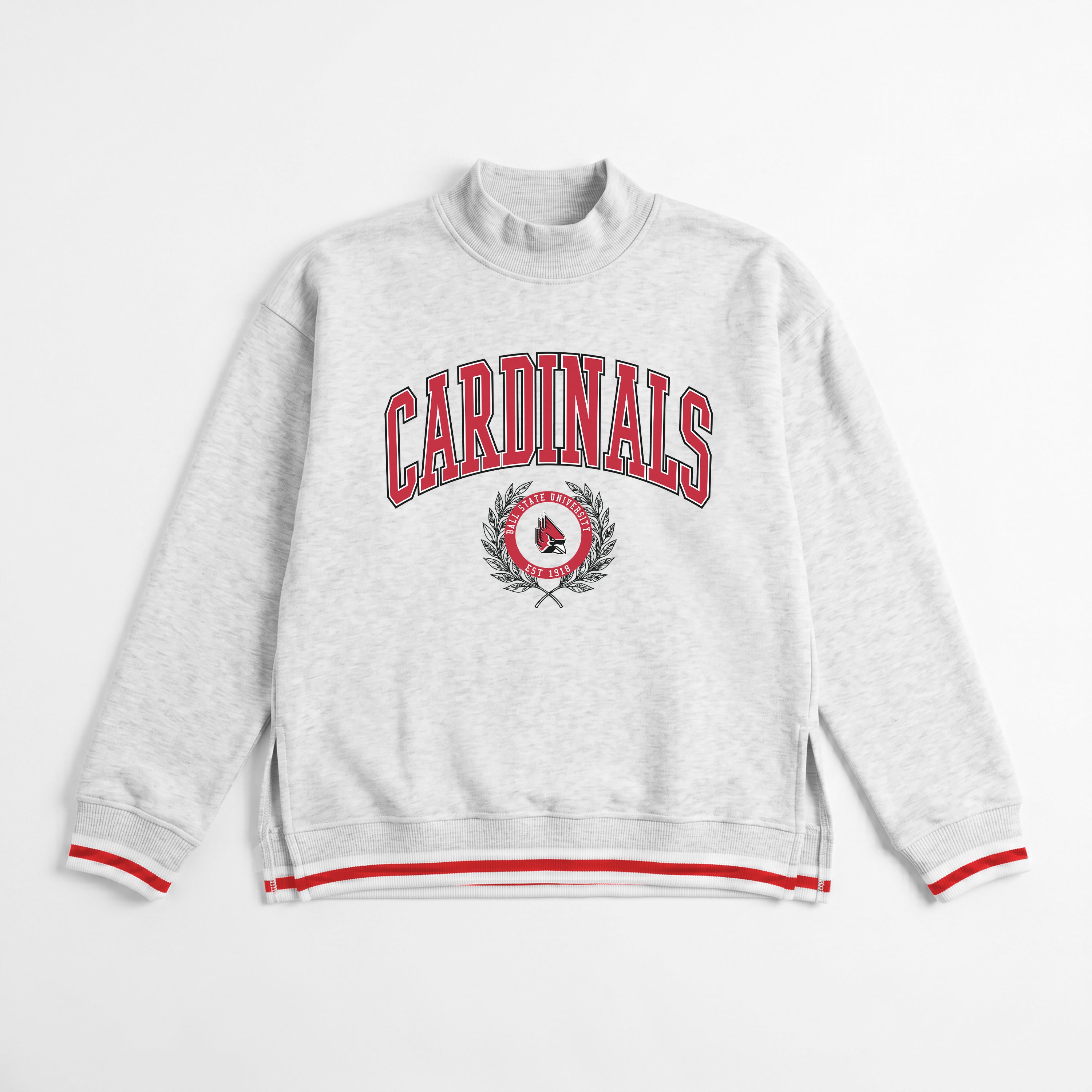 BALL STATE CARDINALS RALLY POINT CONTRAST MOCKNECK PULLOVER