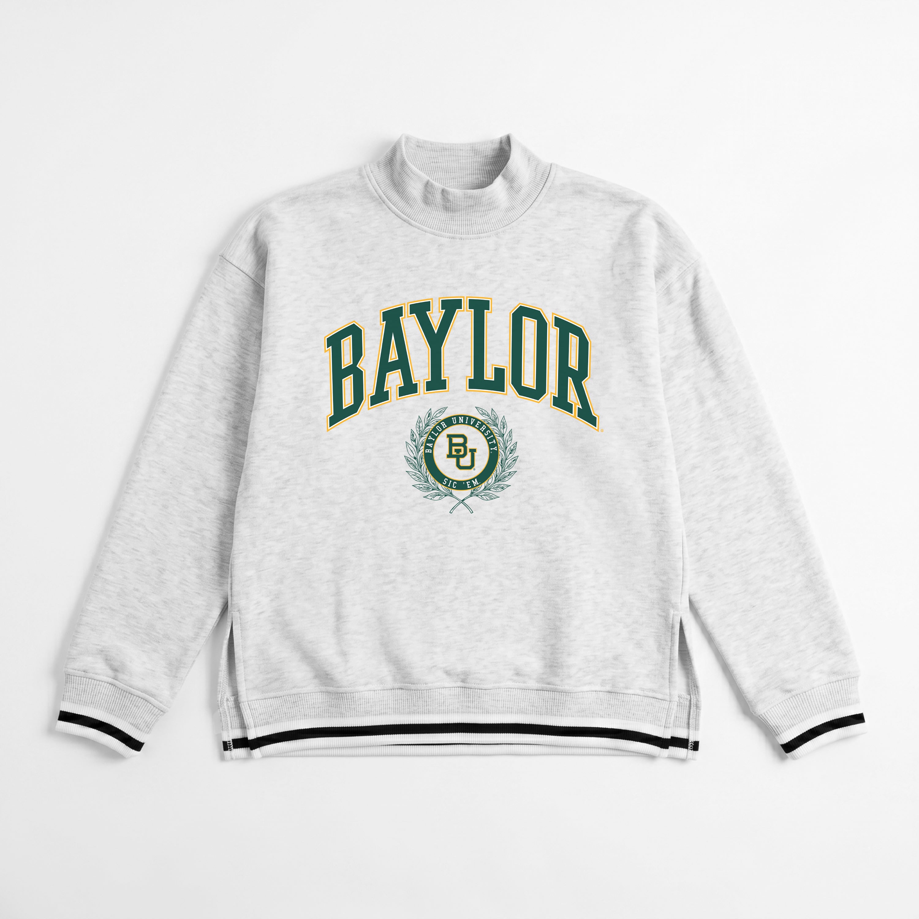 BAYLOR BEARS RALLY POINT CONTRAST MOCKNECK PULLOVER