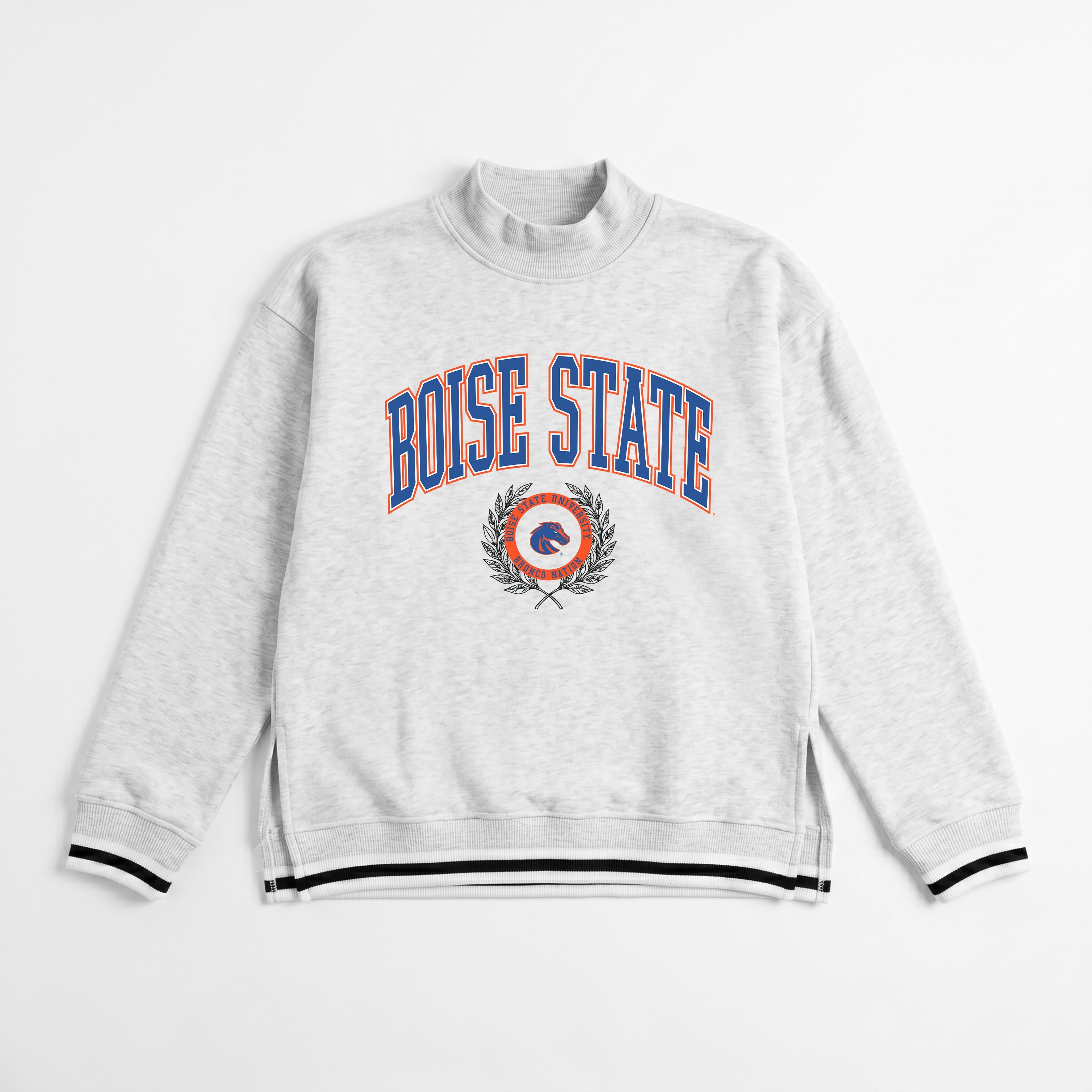 BOISE STATE BRONCOS RALLY POINT CONTRAST MOCKNECK PULLOVER