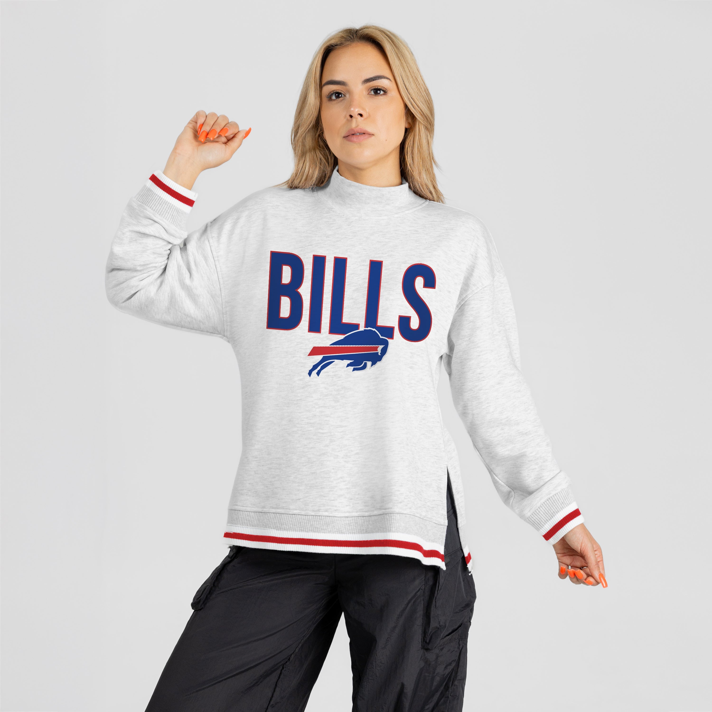 BUFFALO BILLS RALLY POINT CONTRAST MOCKNECK PULLOVER