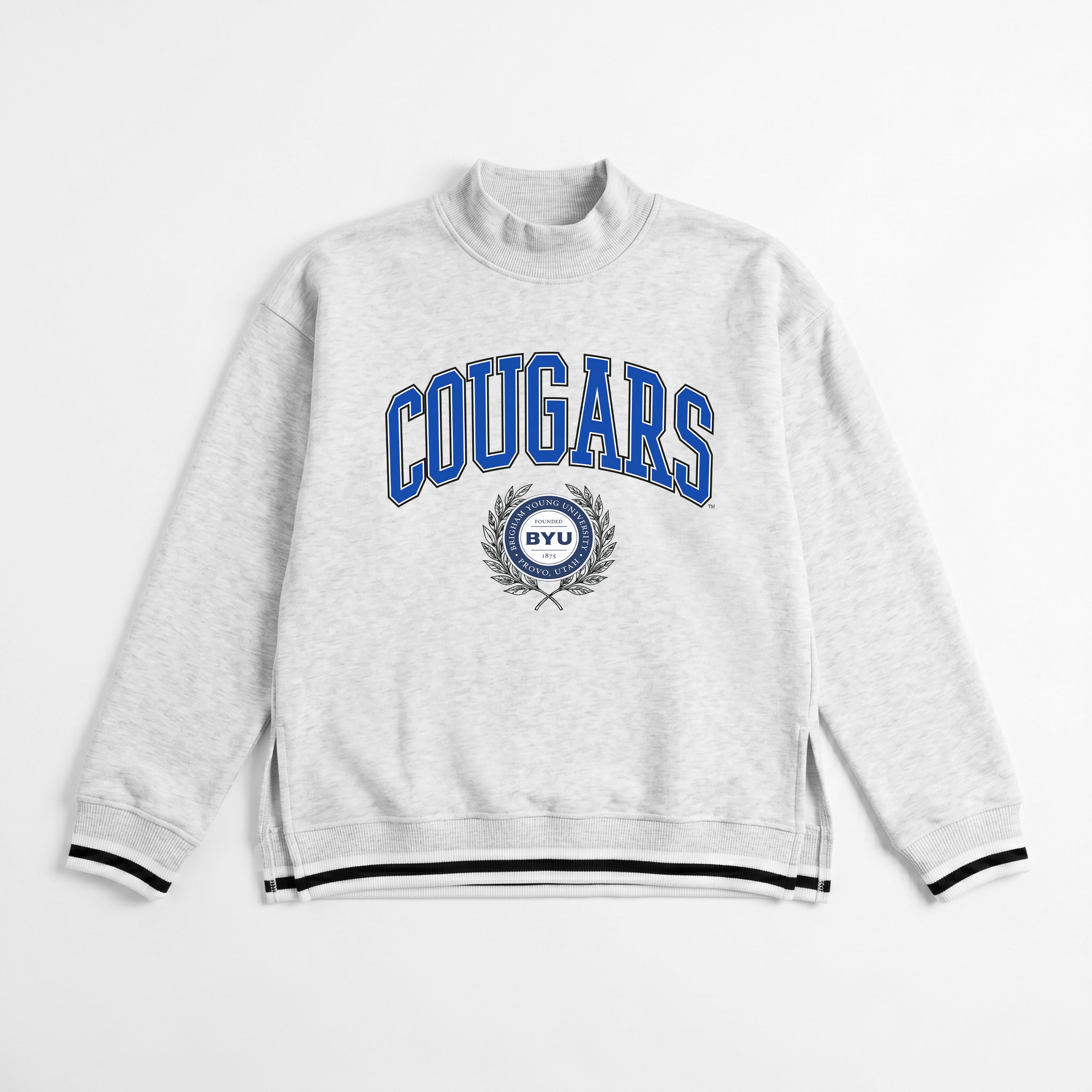 BYU COUGARS RALLY POINT CONTRAST MOCKNECK PULLOVER