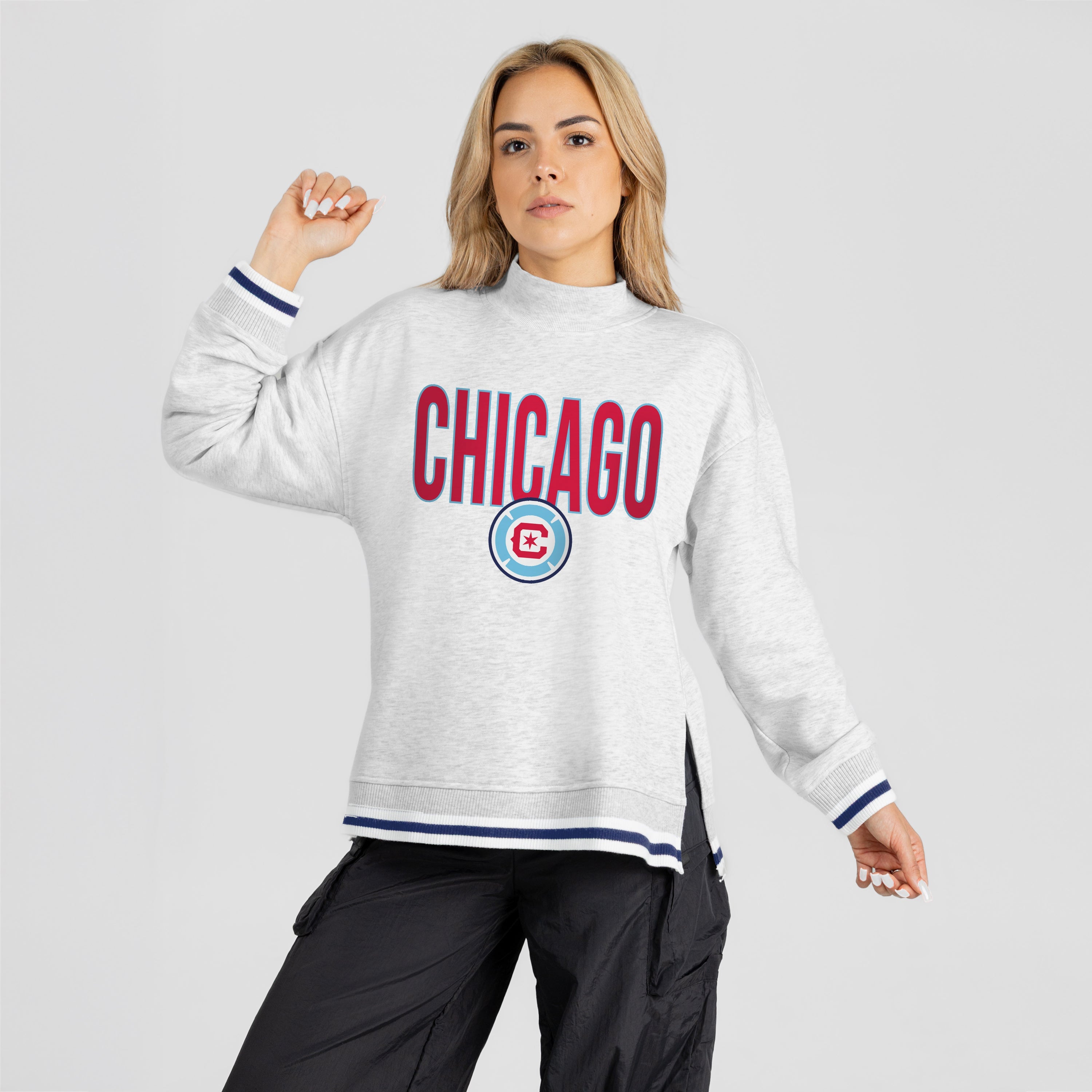 CHICAGO FIRE FC RALLY POINT CONTRAST MOCKNECK PULLOVER