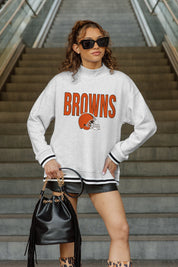 CLEVELAND BROWNS RALLY POINT CONTRAST MOCKNECK PULLOVER
