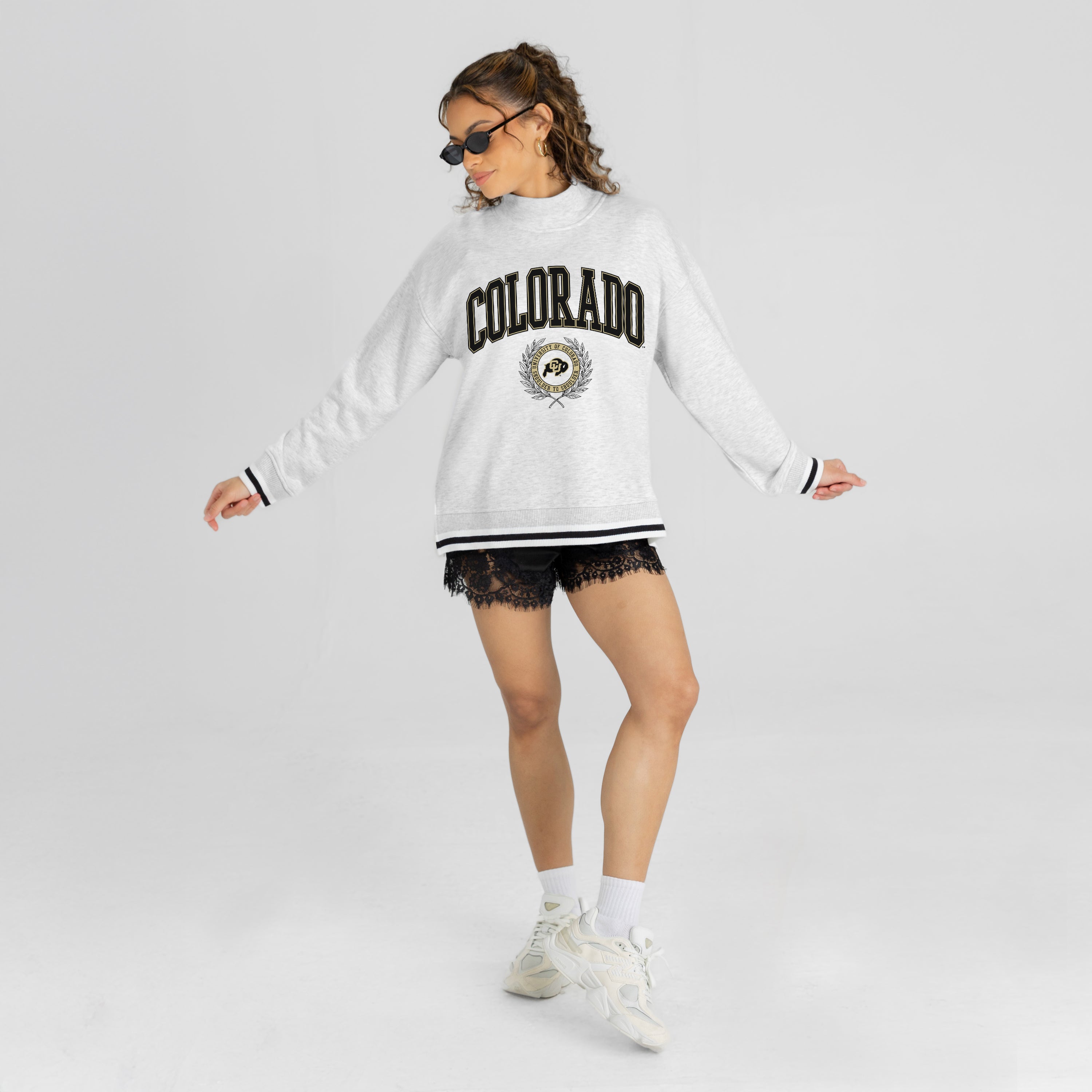 COLORADO BUFFALOES RALLY POINT CONTRAST MOCKNECK PULLOVER