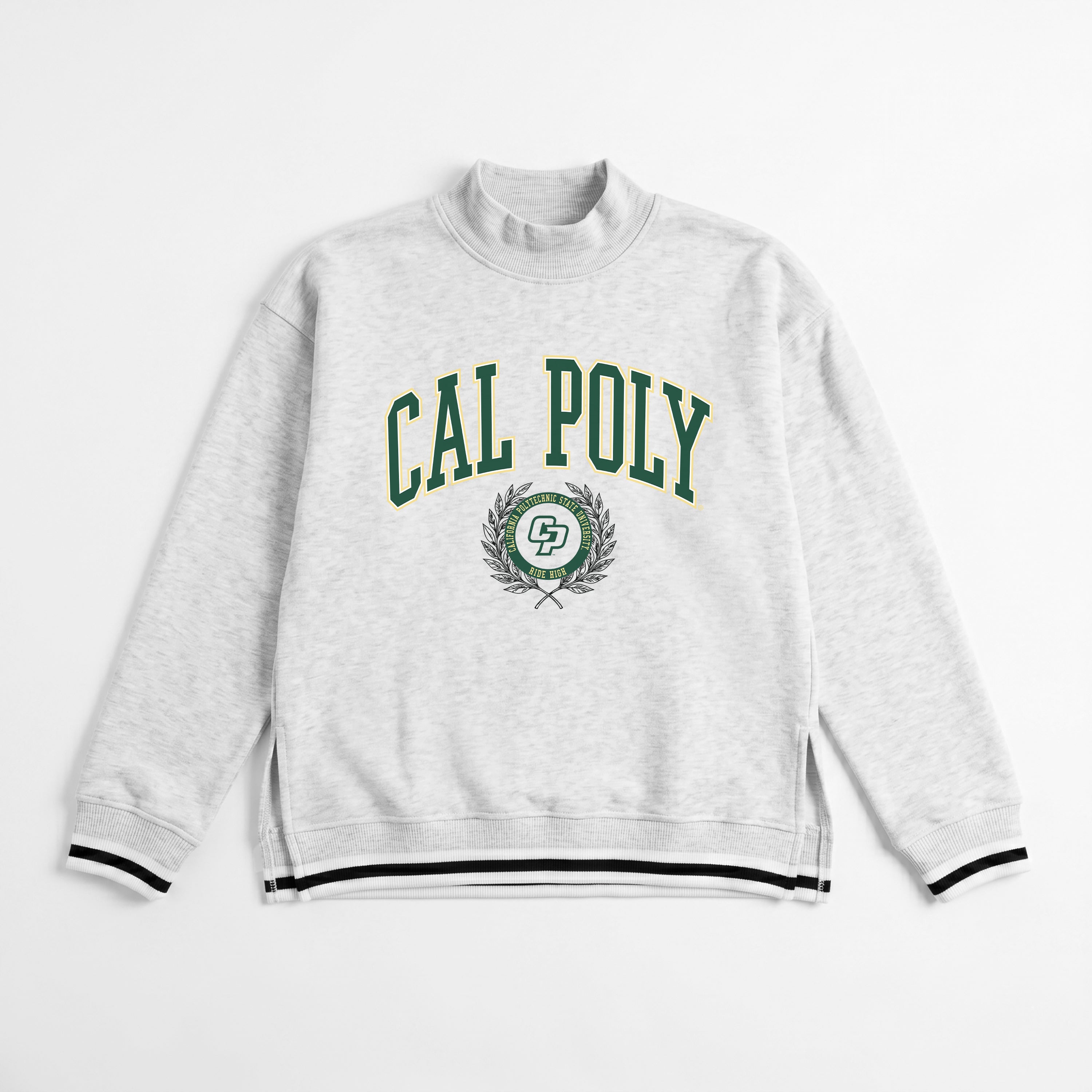 CAL POLY MUSTANGS RALLY POINT CONTRAST MOCKNECK PULLOVER