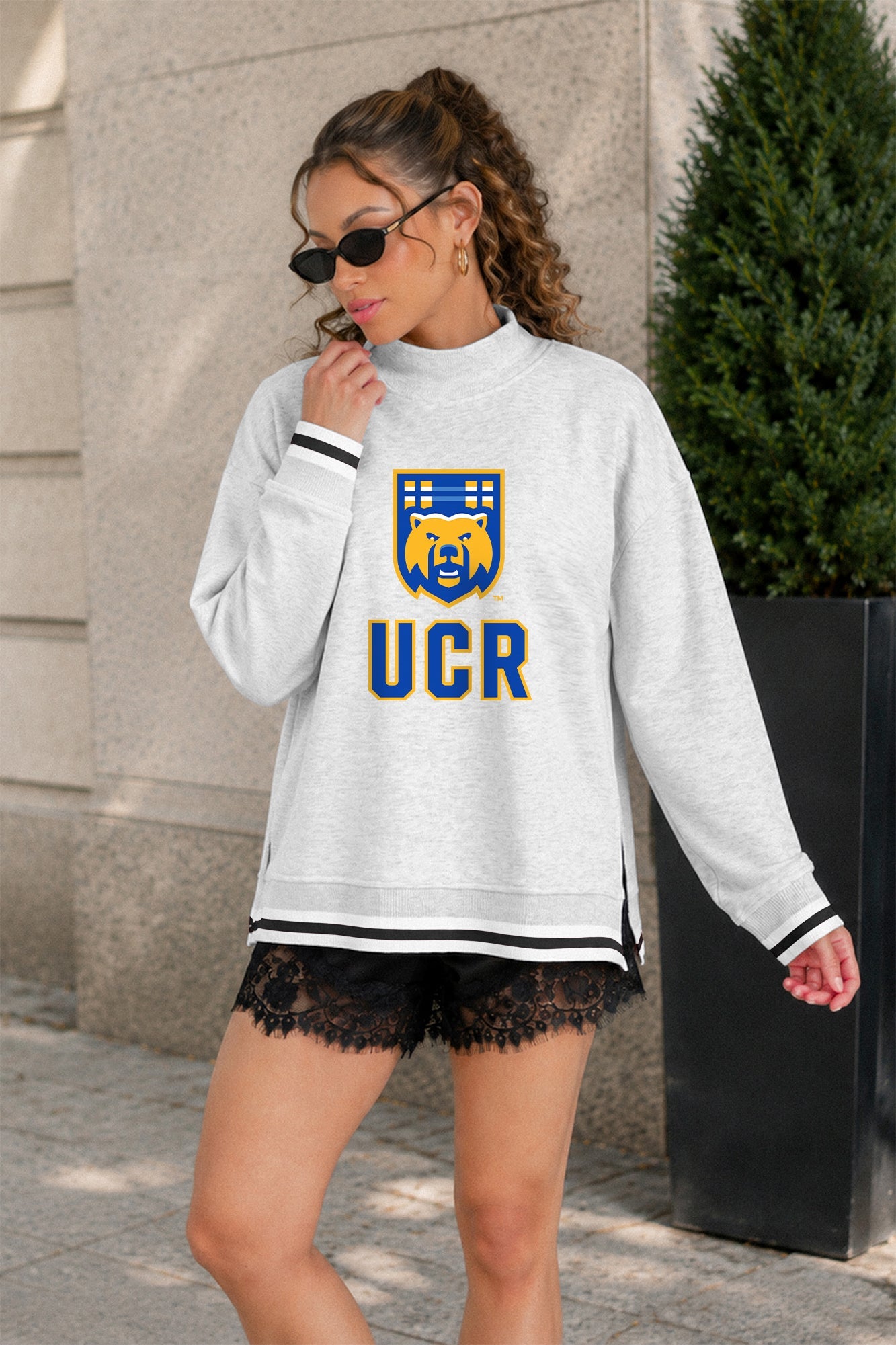 CALIFORNIA RIVERSIDE HIGHLANDERS RALLY POINT CONTRAST MOCKNECK PULLOVER