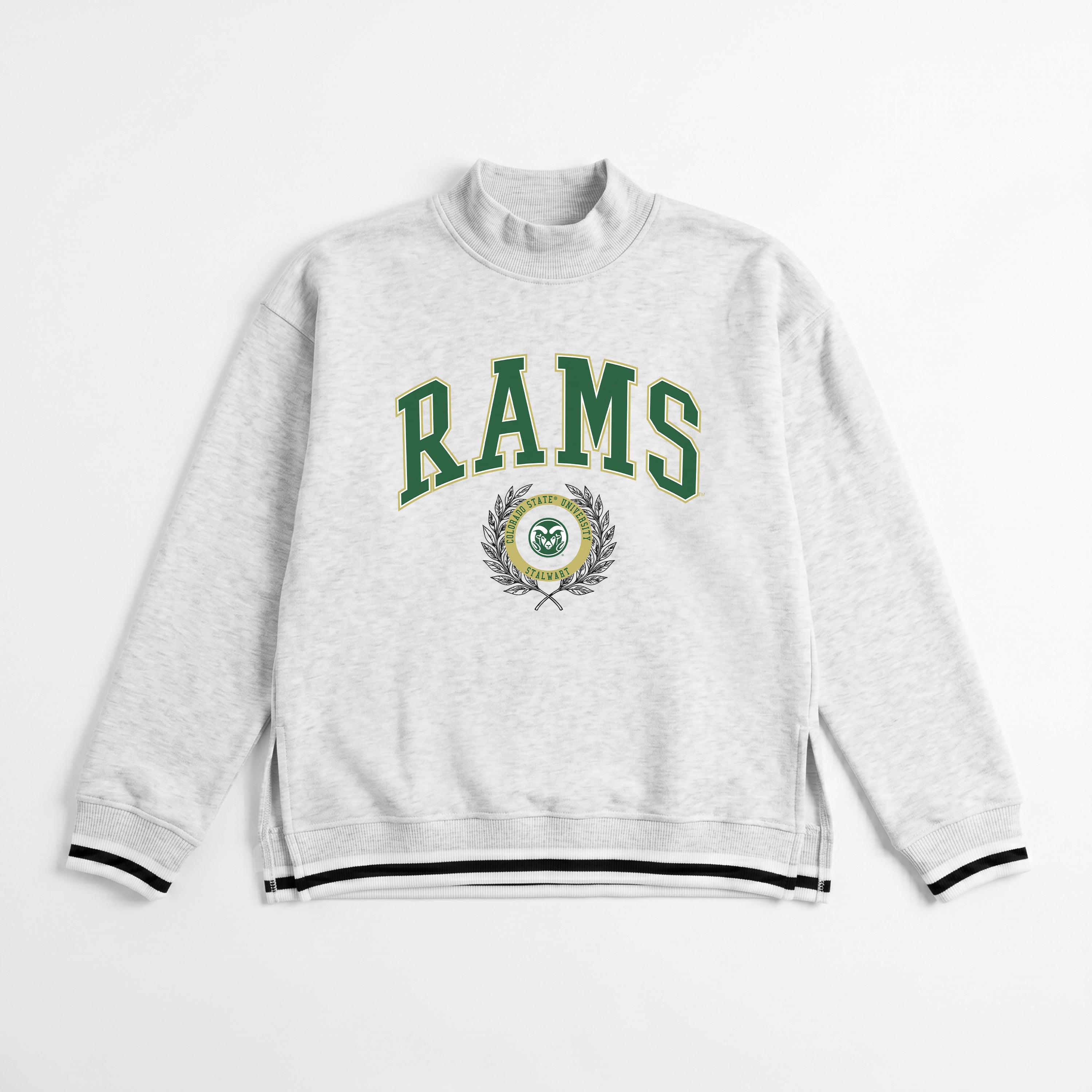 COLORADO STATE RAMS RALLY POINT CONTRAST MOCKNECK PULLOVER