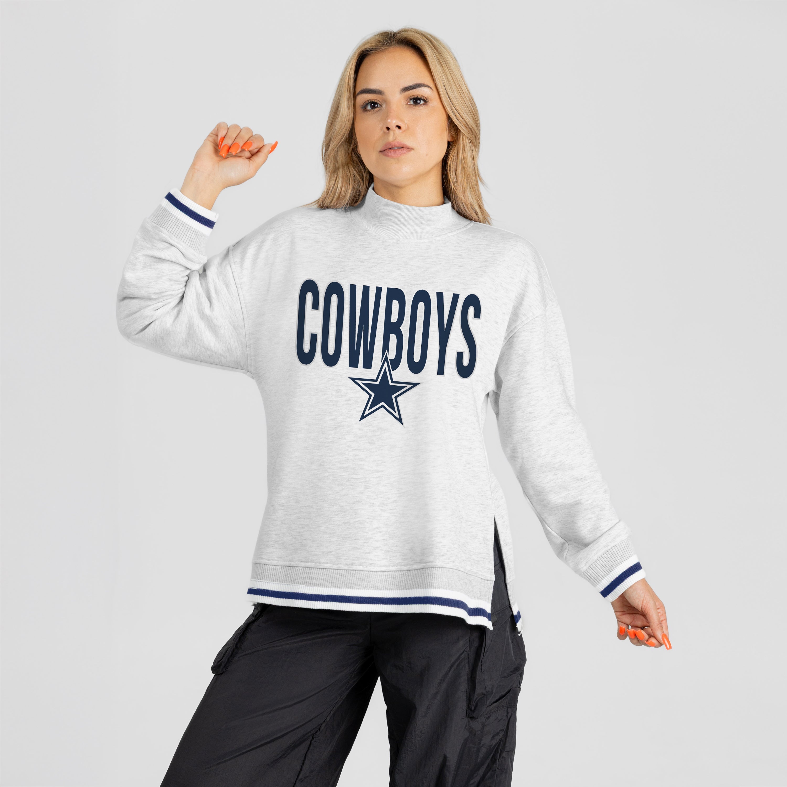 DALLAS COWBOYS RALLY POINT CONTRAST MOCKNECK PULLOVER