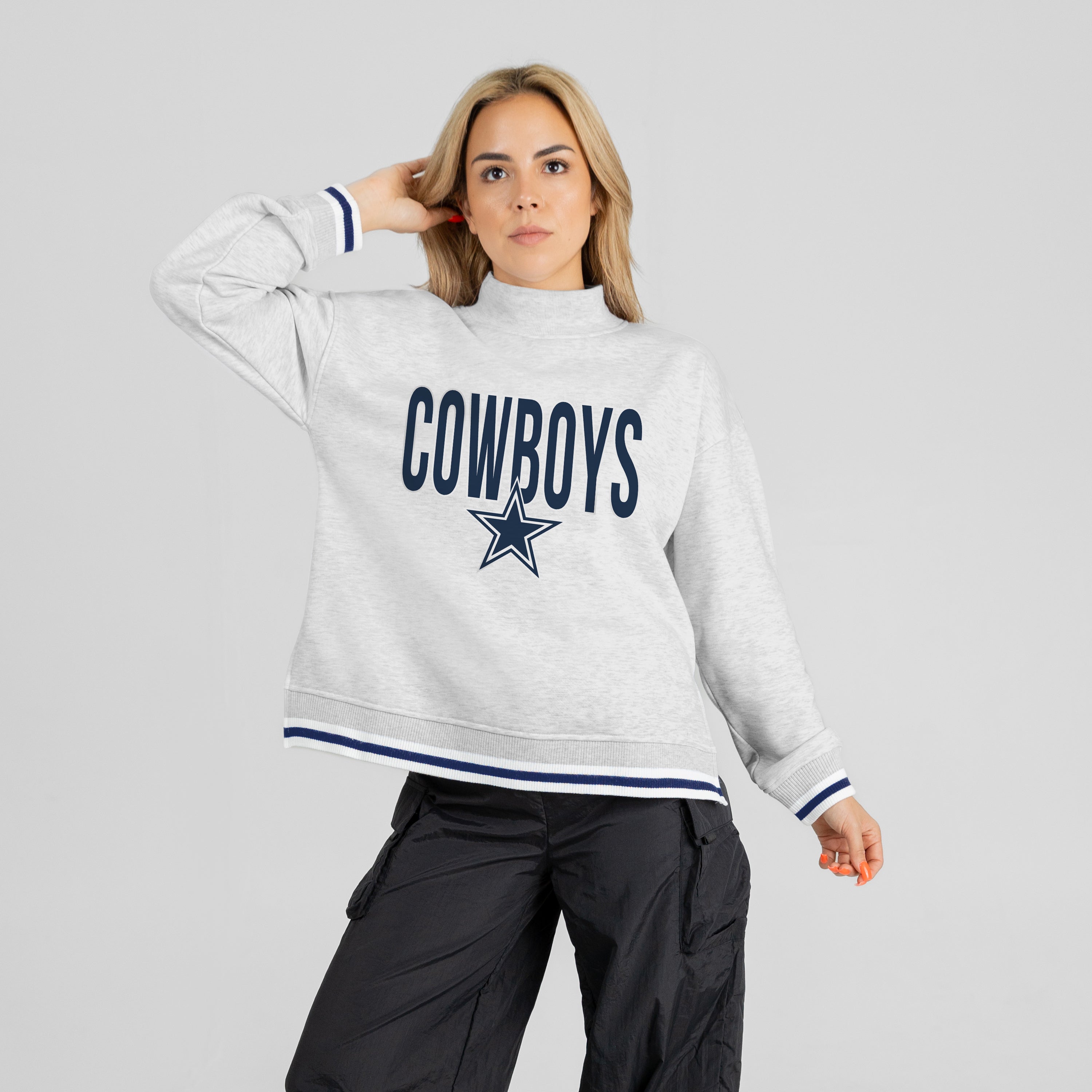 DALLAS COWBOYS RALLY POINT CONTRAST MOCKNECK PULLOVER