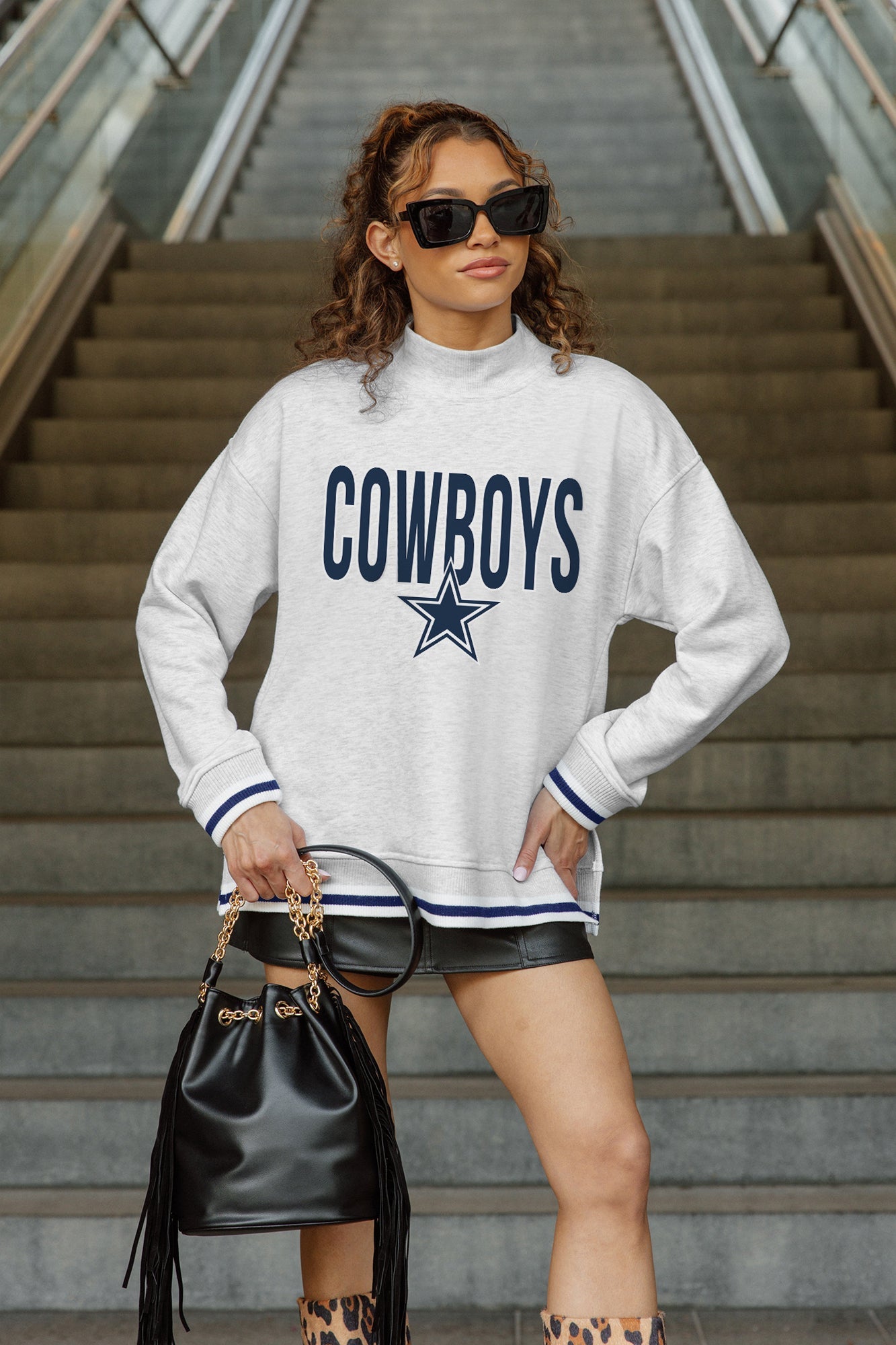 DALLAS COWBOYS RALLY POINT CONTRAST MOCKNECK PULLOVER