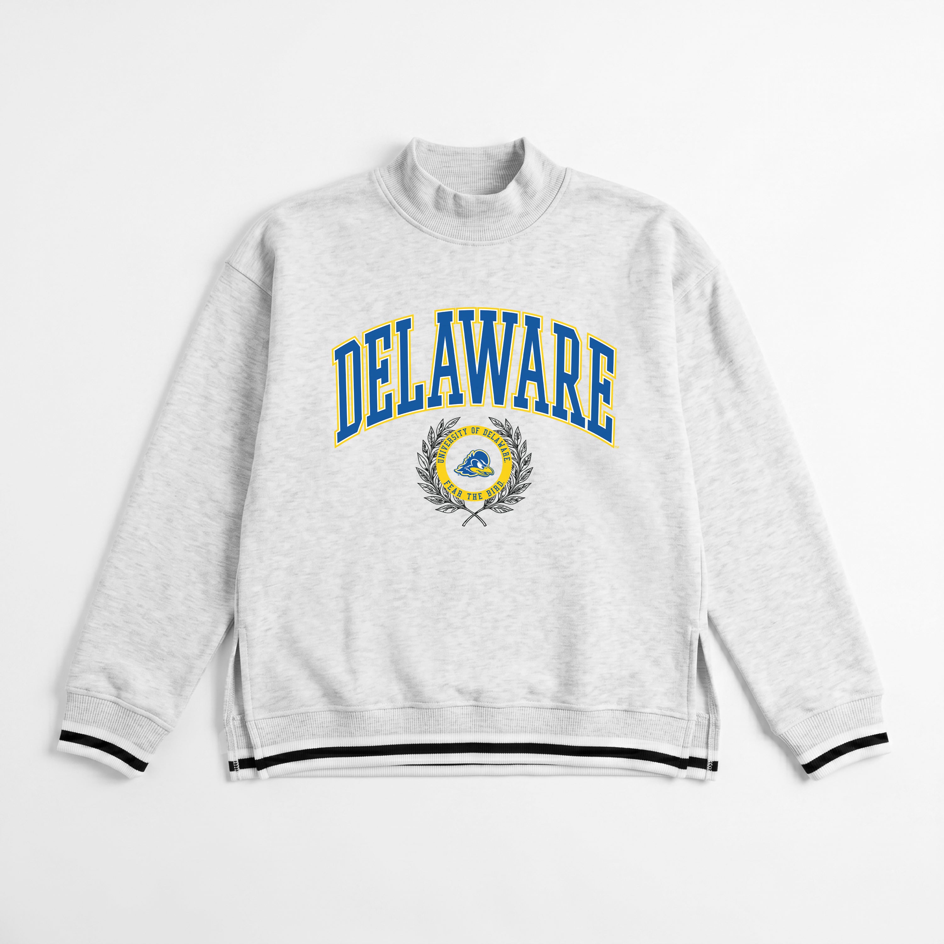 DELAWARE BLUE HENS RALLY POINT CONTRAST MOCKNECK PULLOVER