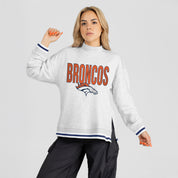 DENVER BRONCOS RALLY POINT CONTRAST MOCKNECK PULLOVER