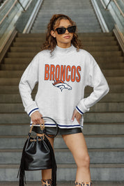 DENVER BRONCOS RALLY POINT CONTRAST MOCKNECK PULLOVER