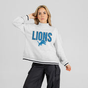DETROIT LIONS RALLY POINT CONTRAST MOCKNECK PULLOVER