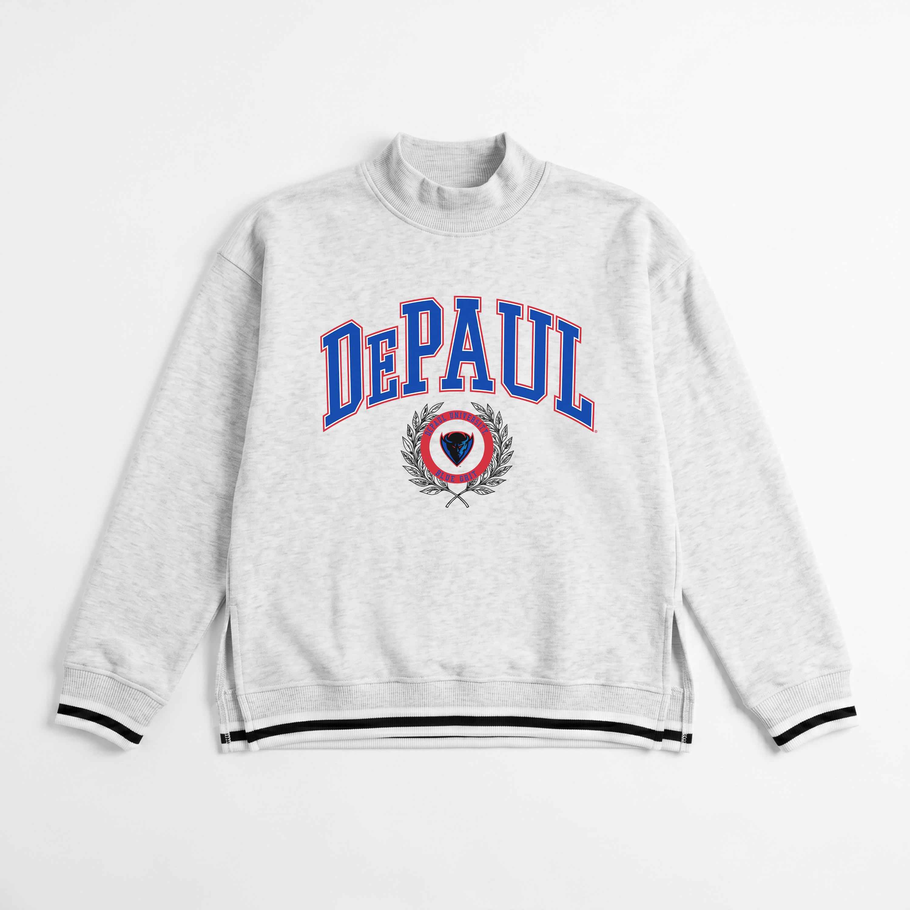 DEPAUL BLUE DEMONS RALLY POINT CONTRAST MOCKNECK PULLOVER