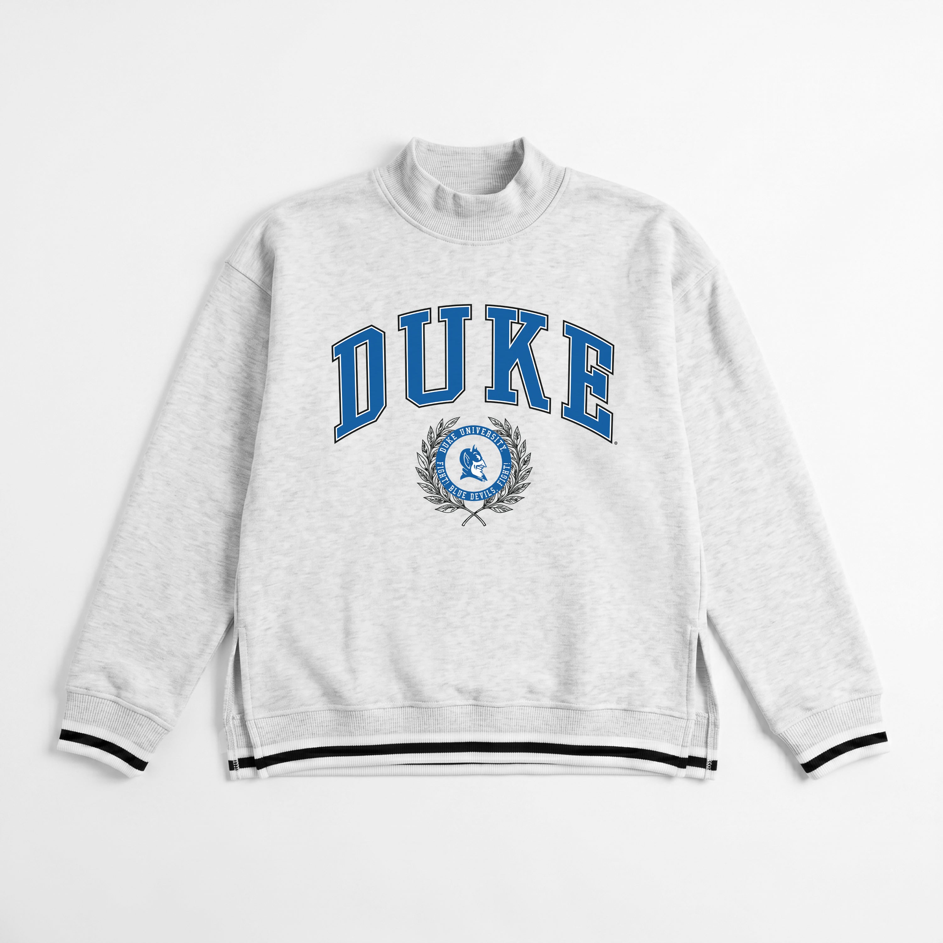 DUKE BLUE DEVILS RALLY POINT CONTRAST MOCKNECK PULLOVER