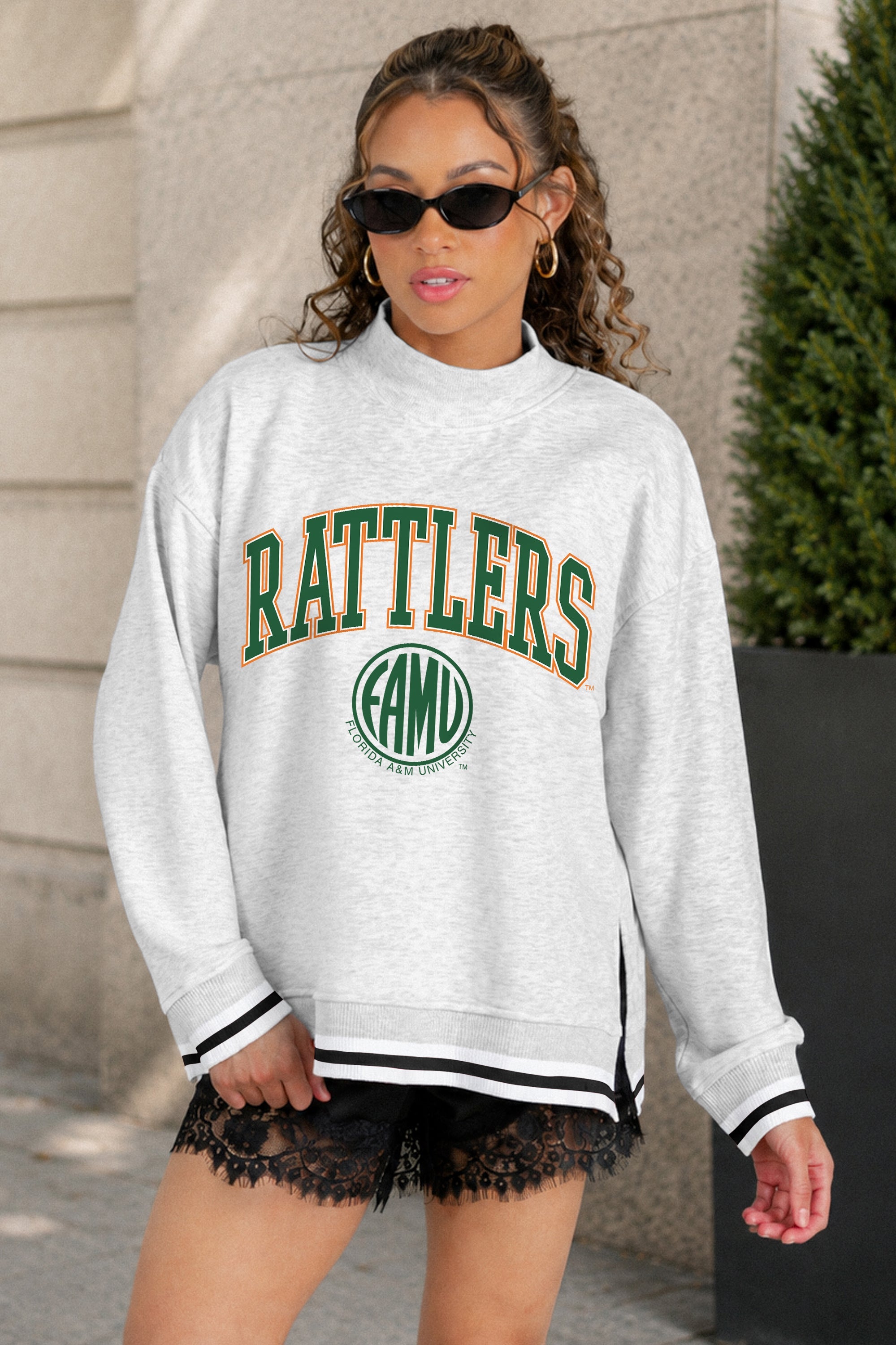 FLORIDA A&M RATTLERS RALLY POINT CONTRAST MOCKNECK PULLOVER