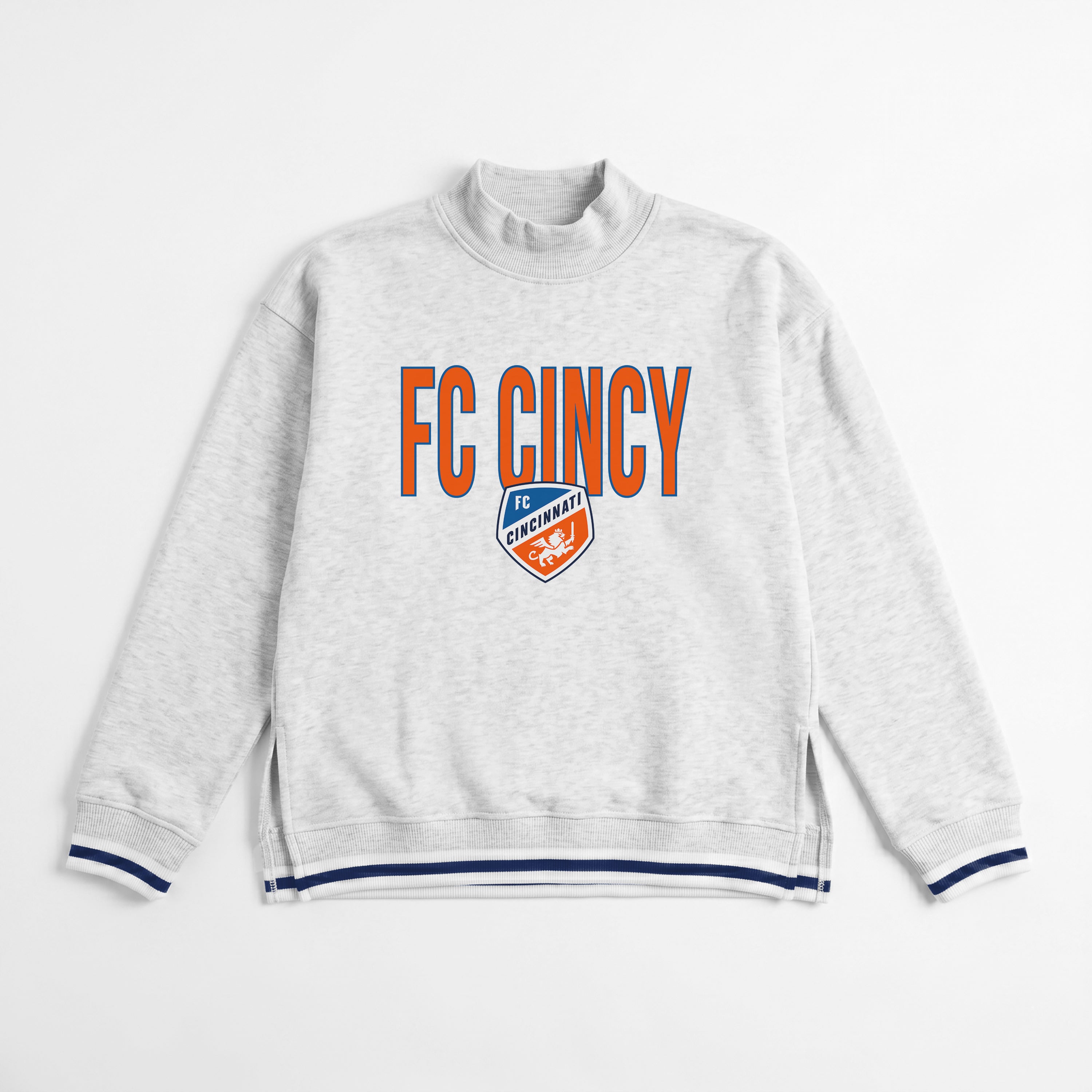 FC CINCINNATI RALLY POINT CONTRAST MOCKNECK PULLOVER