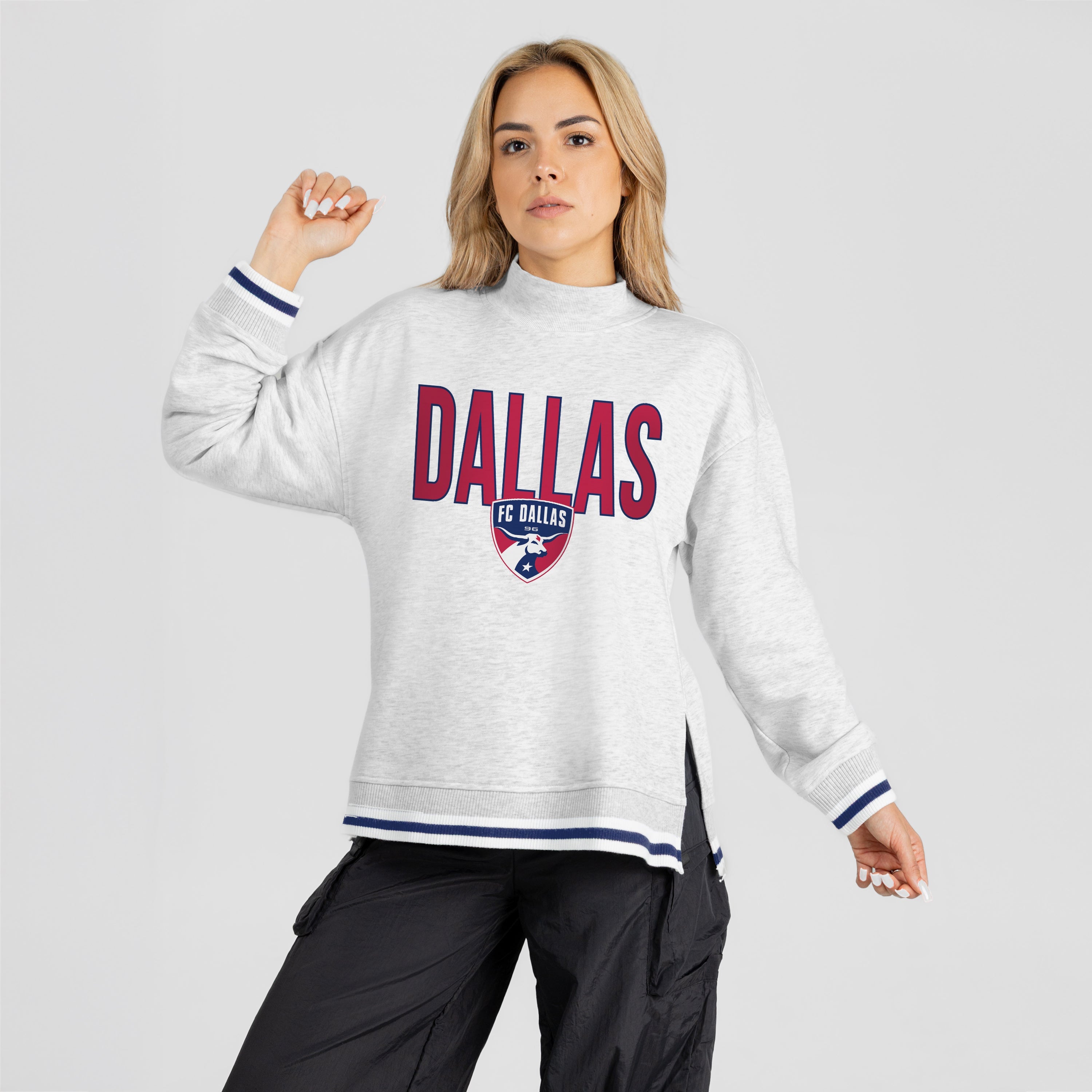 FC DALLAS RALLY POINT CONTRAST MOCKNECK PULLOVER
