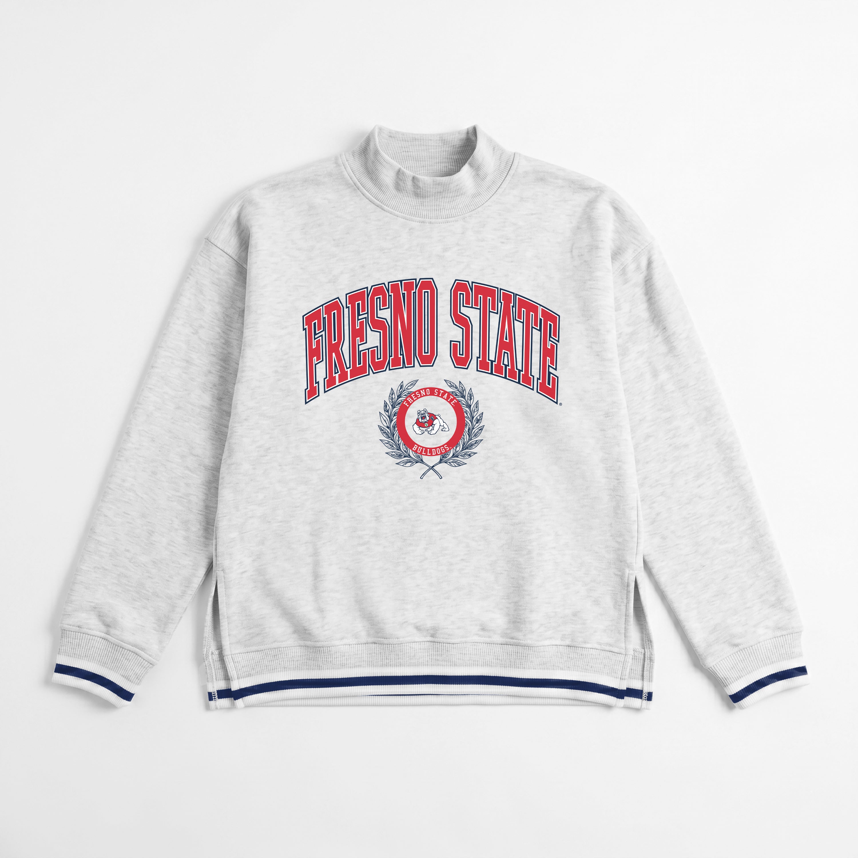 FRESNO STATE BULLDOGS RALLY POINT CONTRAST MOCKNECK PULLOVER