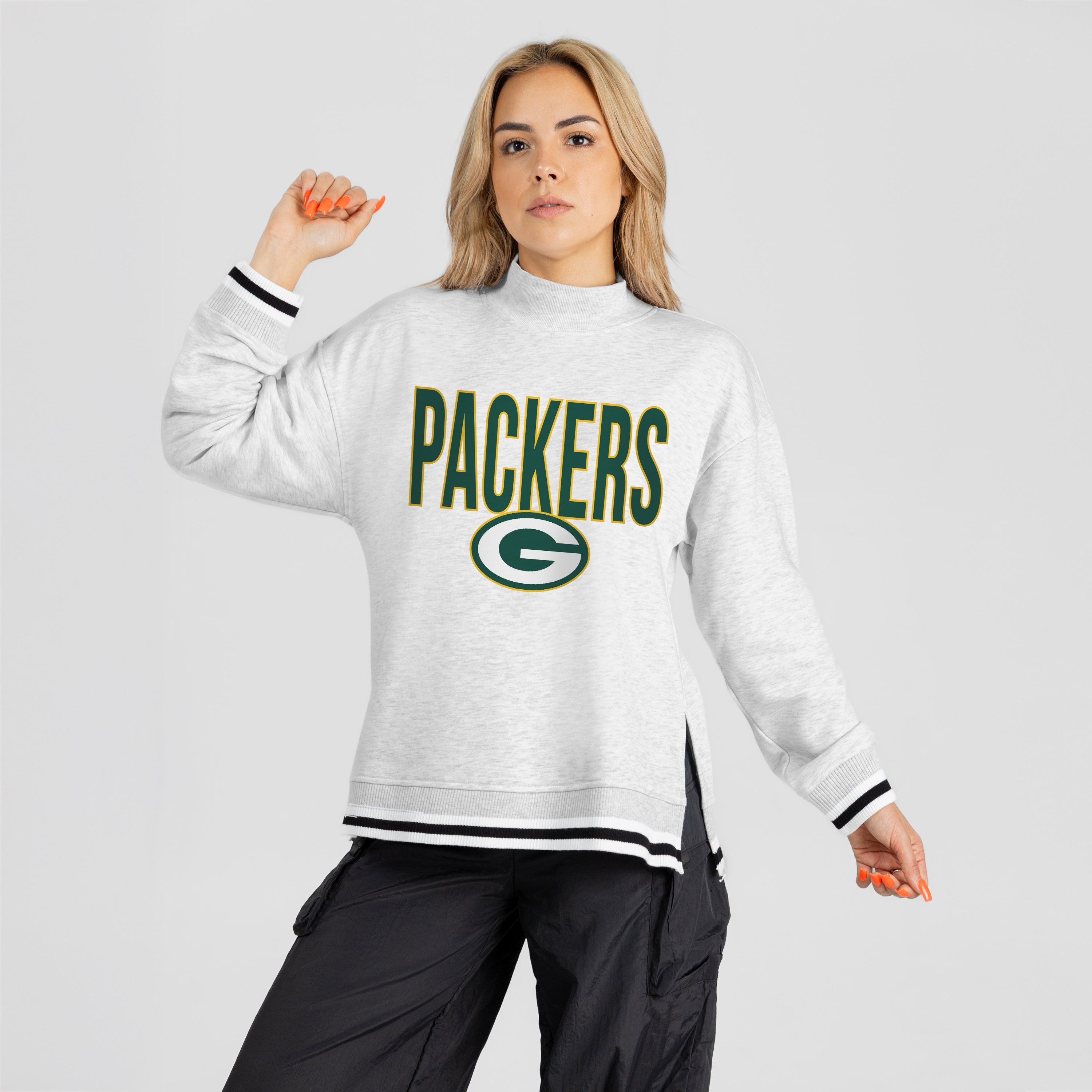 GREEN BAY PACKERS RALLY POINT CONTRAST MOCKNECK PULLOVER