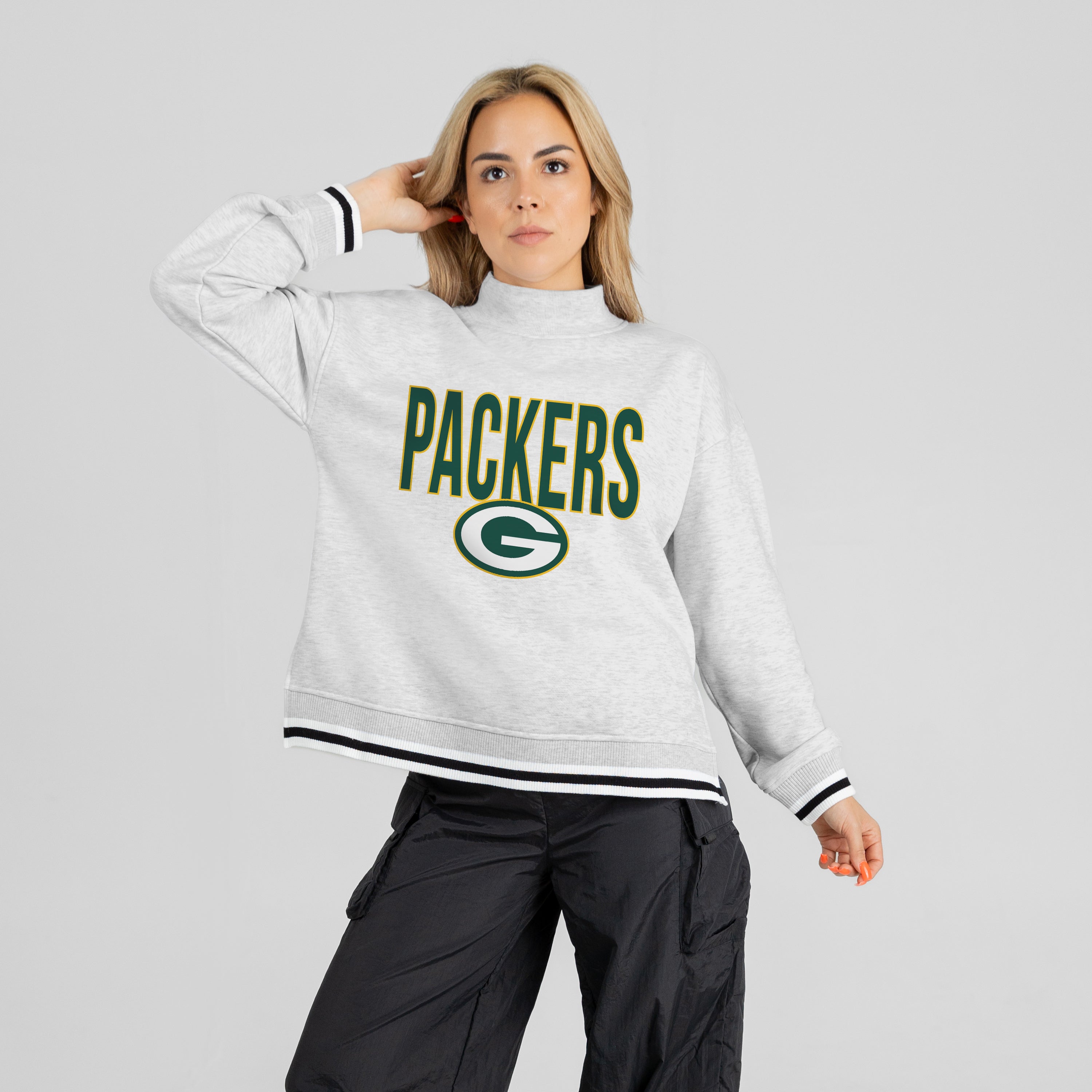 GREEN BAY PACKERS RALLY POINT CONTRAST MOCKNECK PULLOVER