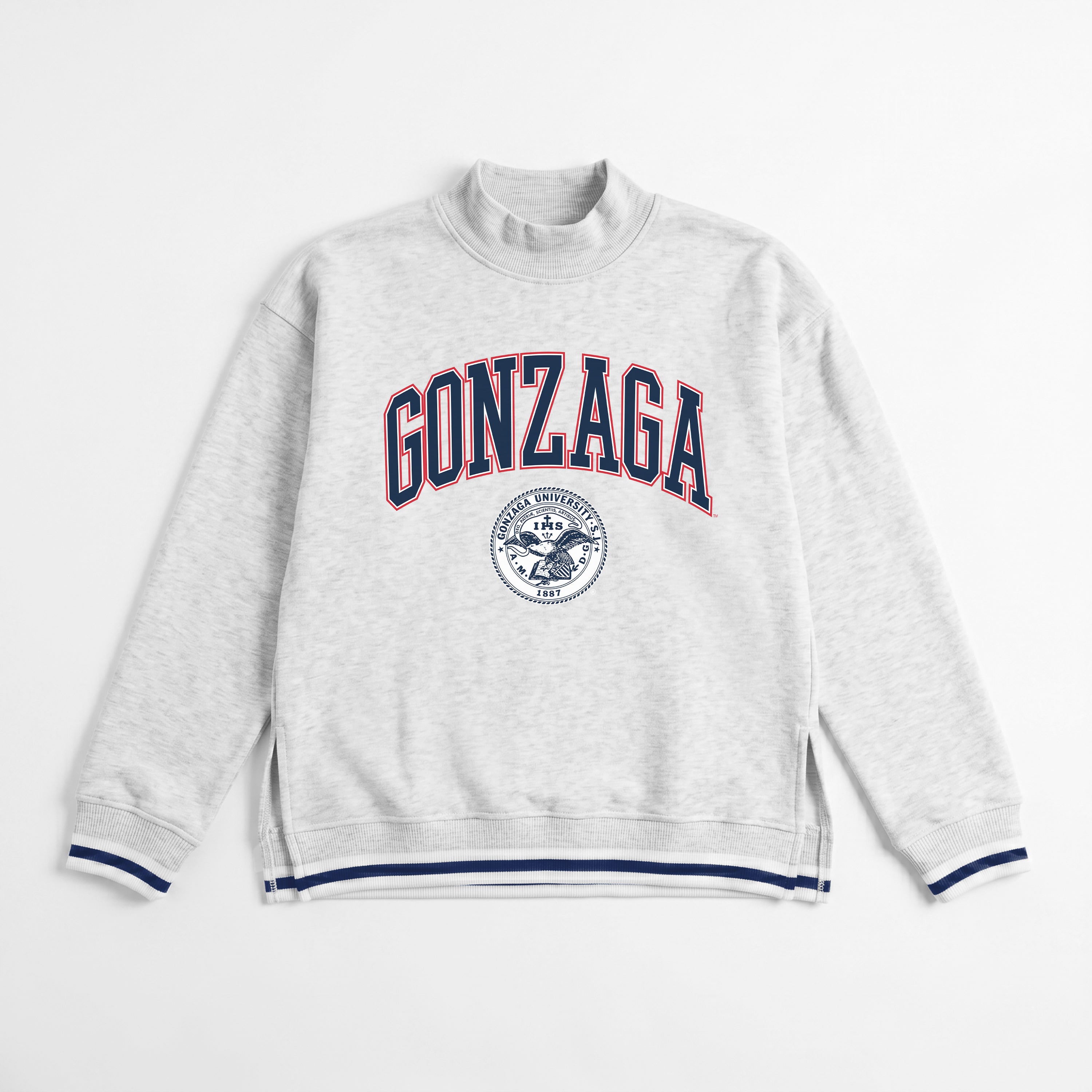 GONZAGA BULLDOGS RALLY POINT CONTRAST MOCKNECK PULLOVER
