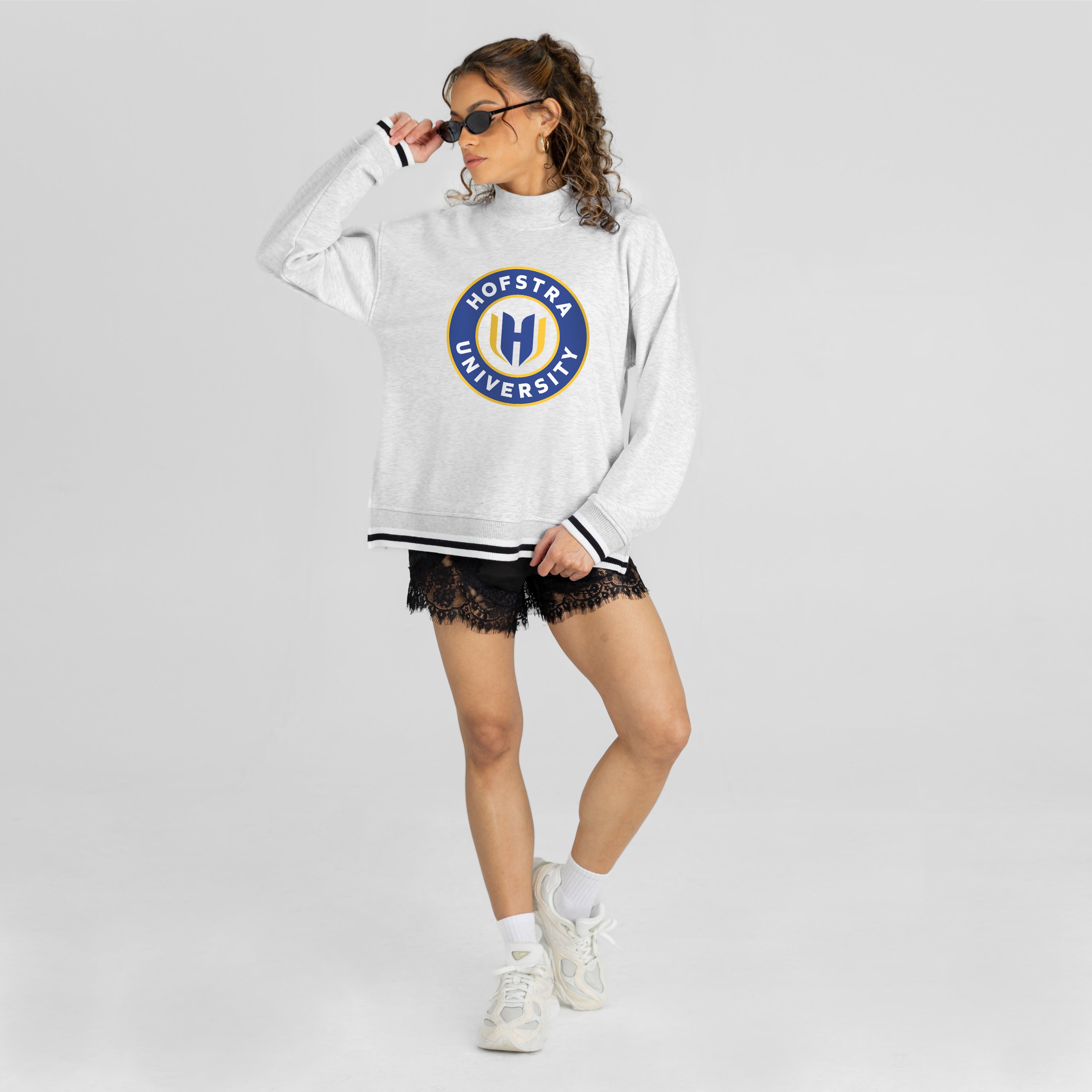 HOFSTRA PRIDE RALLY POINT CONTRAST MOCKNECK PULLOVER