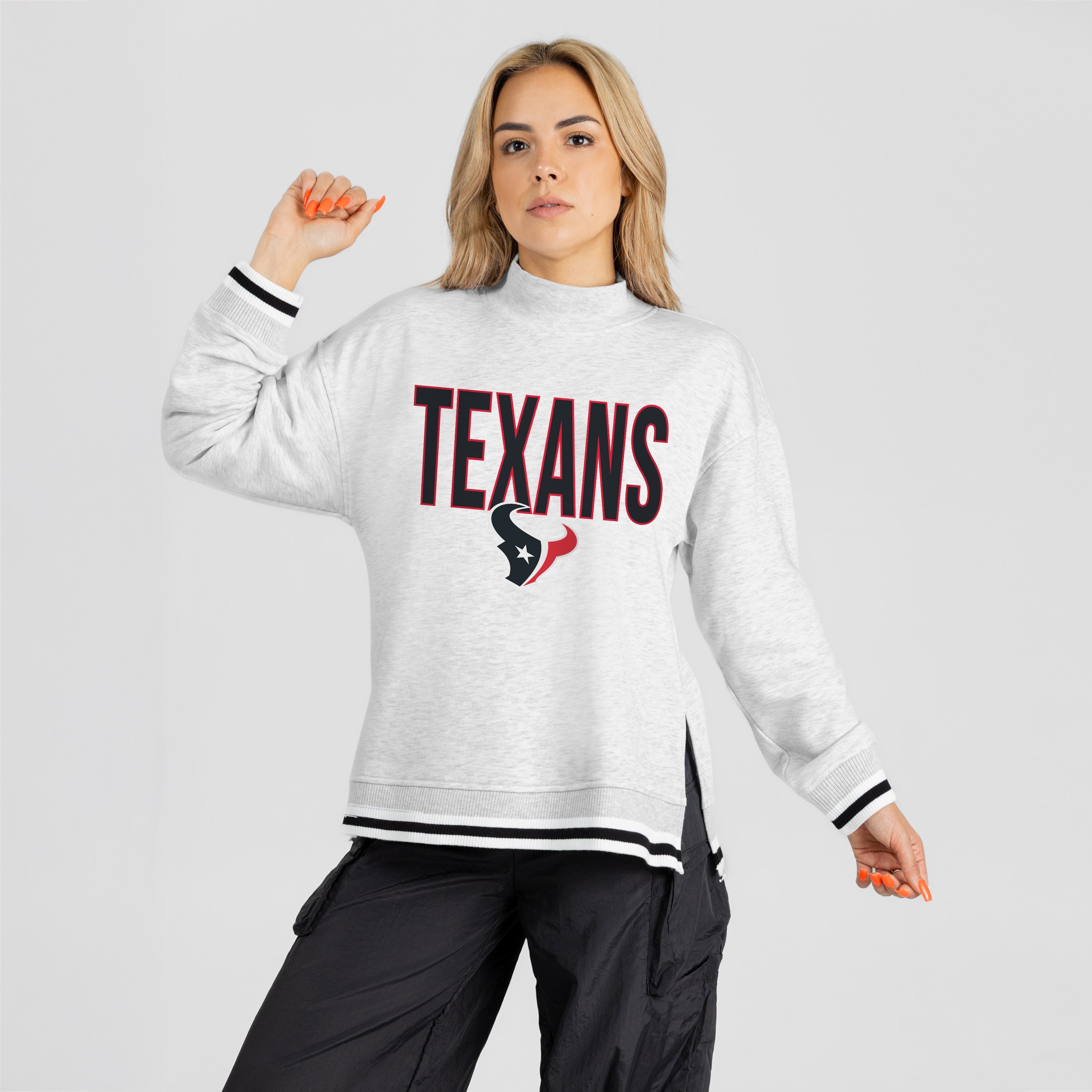 HOUSTON TEXANS RALLY POINT CONTRAST MOCKNECK PULLOVER