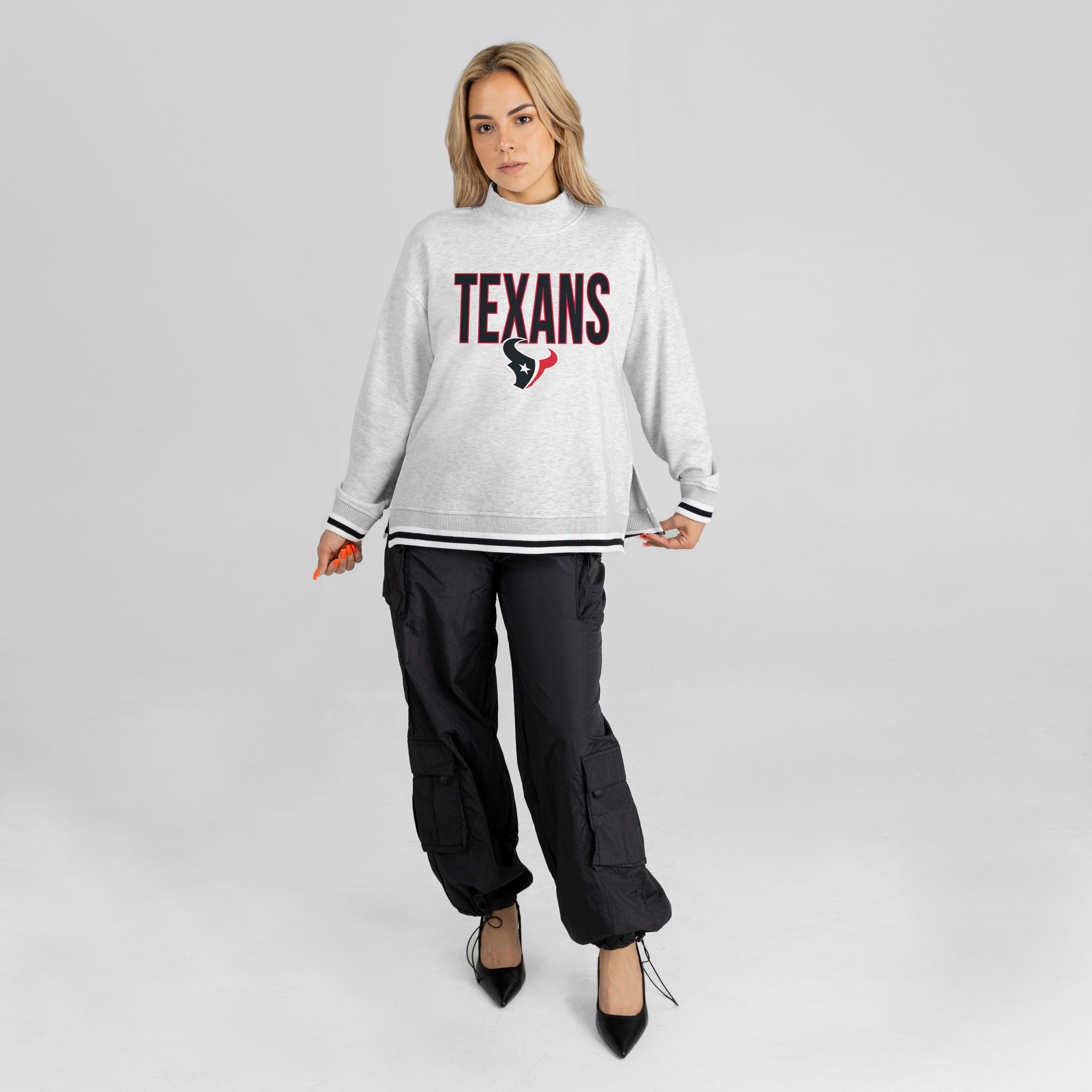 HOUSTON TEXANS RALLY POINT CONTRAST MOCKNECK PULLOVER