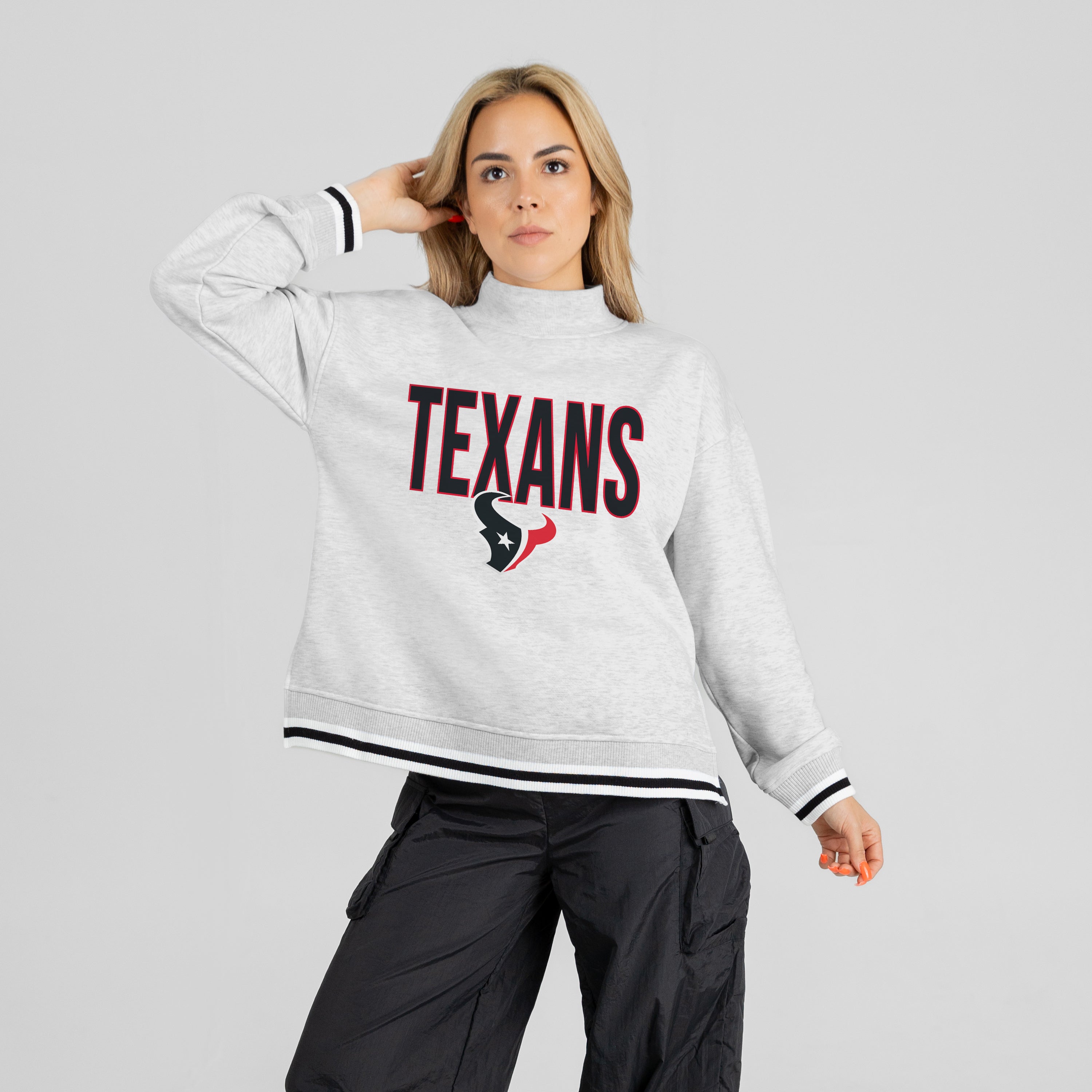 HOUSTON TEXANS RALLY POINT CONTRAST MOCKNECK PULLOVER