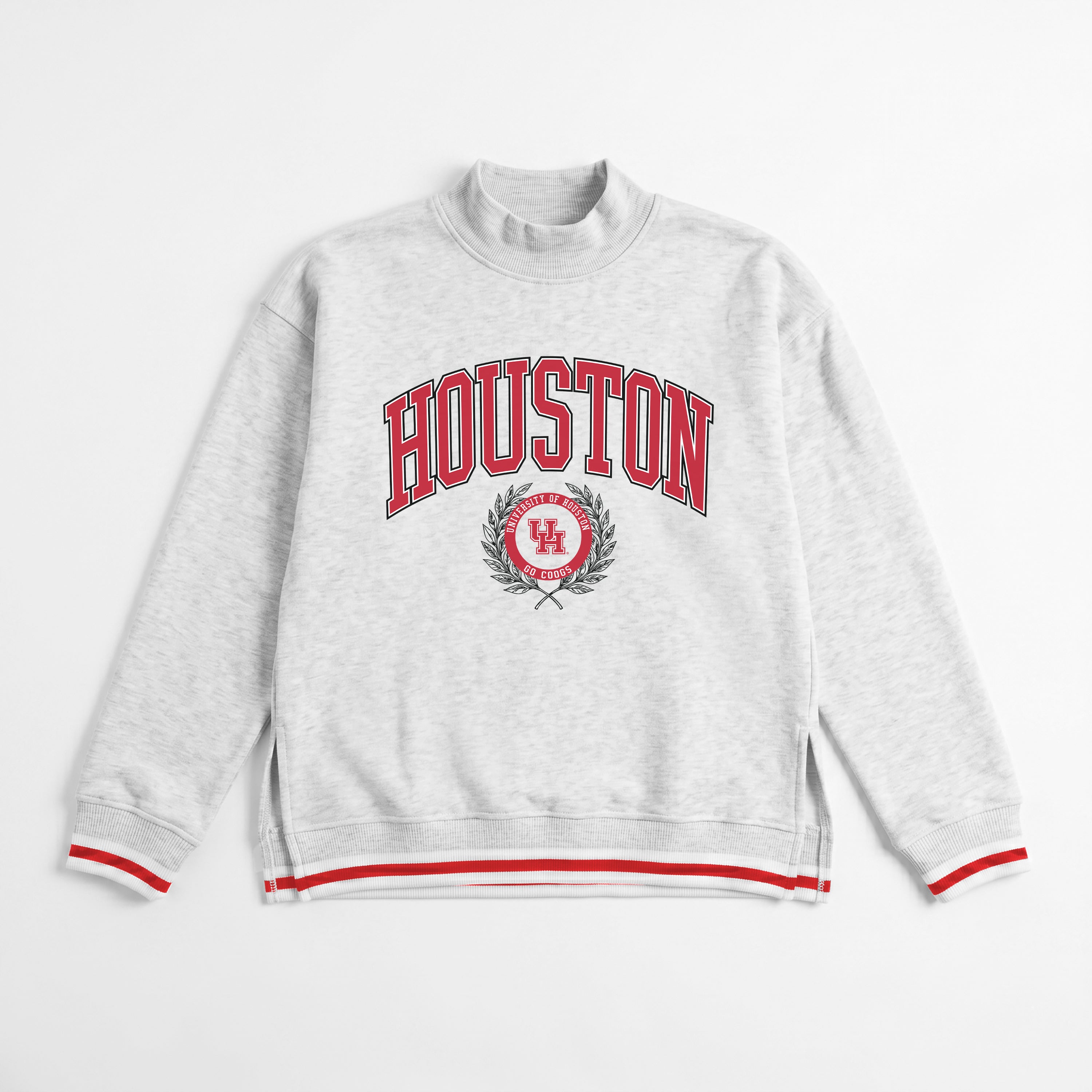 HOUSTON COUGARS RALLY POINT CONTRAST MOCKNECK PULLOVER