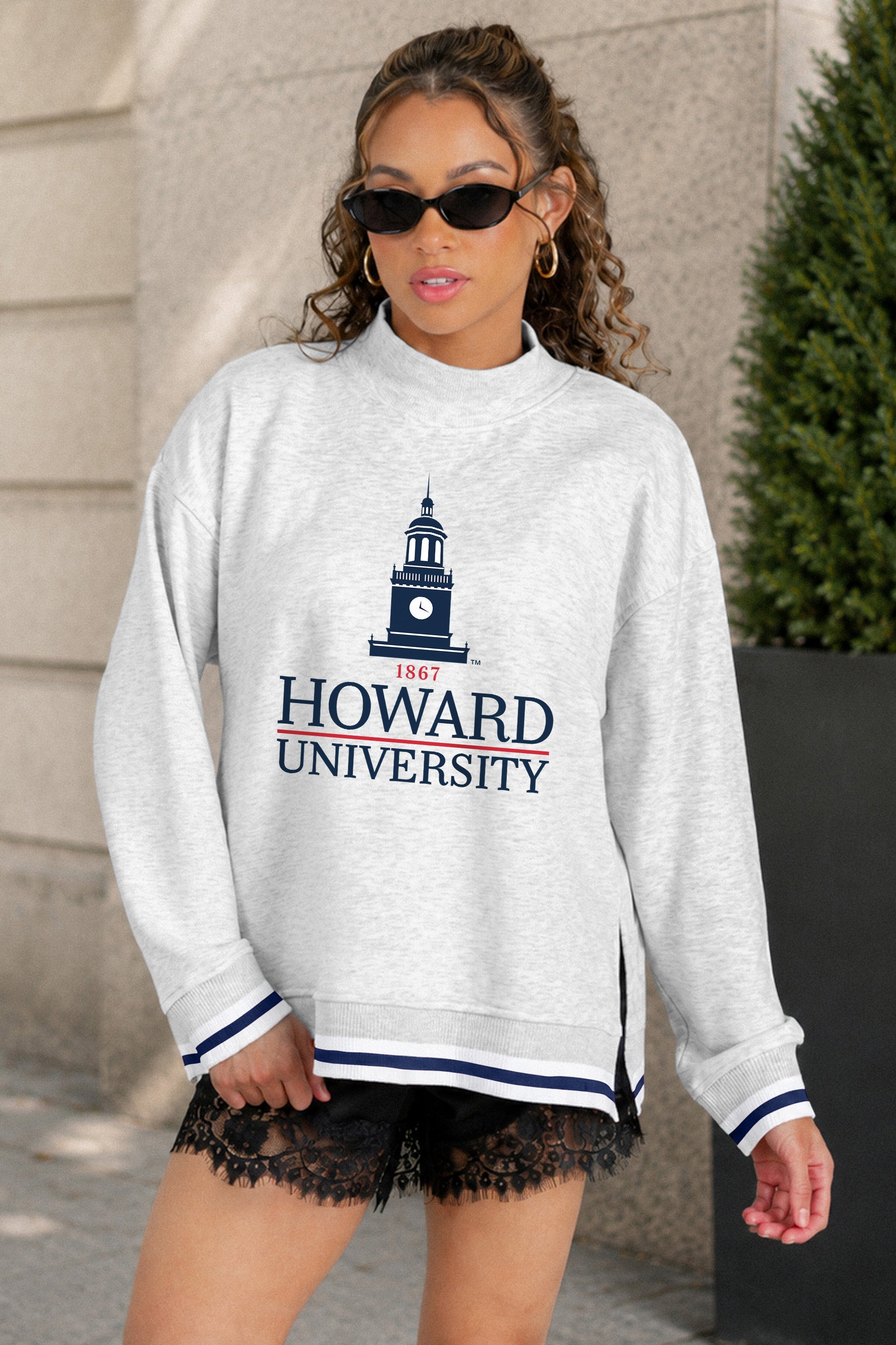 HOWARD BISON RALLY POINT CONTRAST MOCKNECK PULLOVER