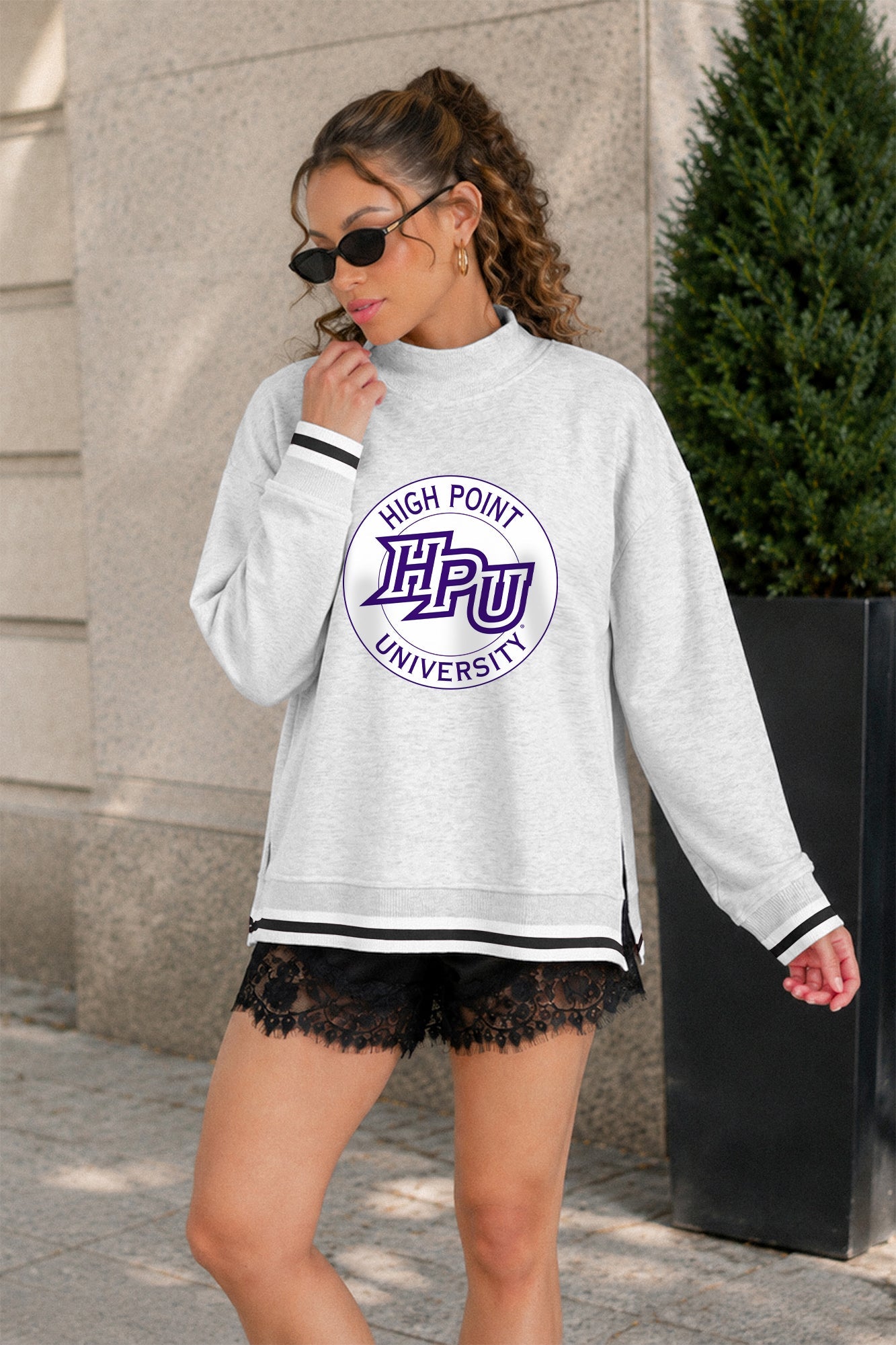 HIGH POINT PANTHERS RALLY POINT CONTRAST MOCKNECK PULLOVER